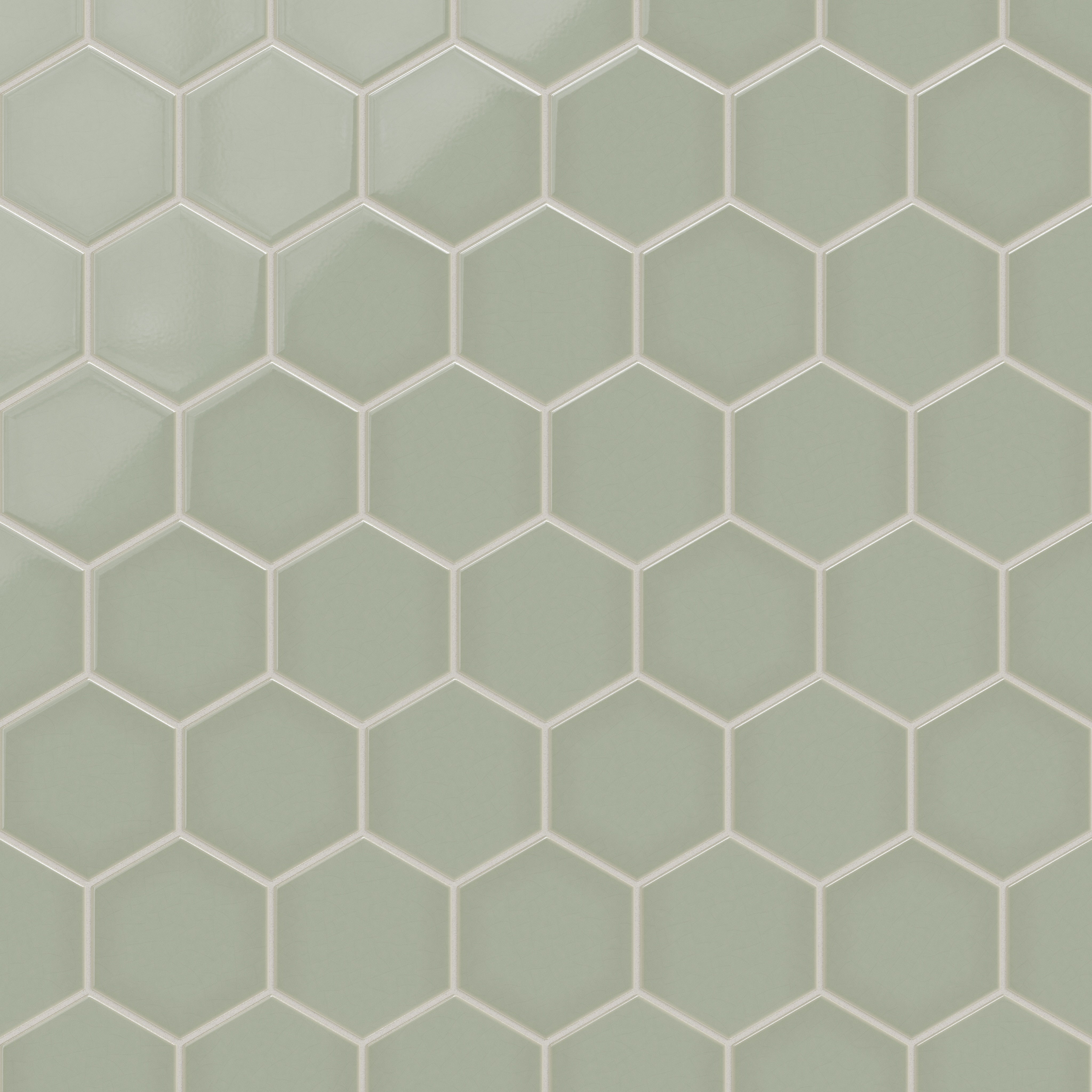 6" Hexagon Original Ceramic Tile in Rosemary Gloss