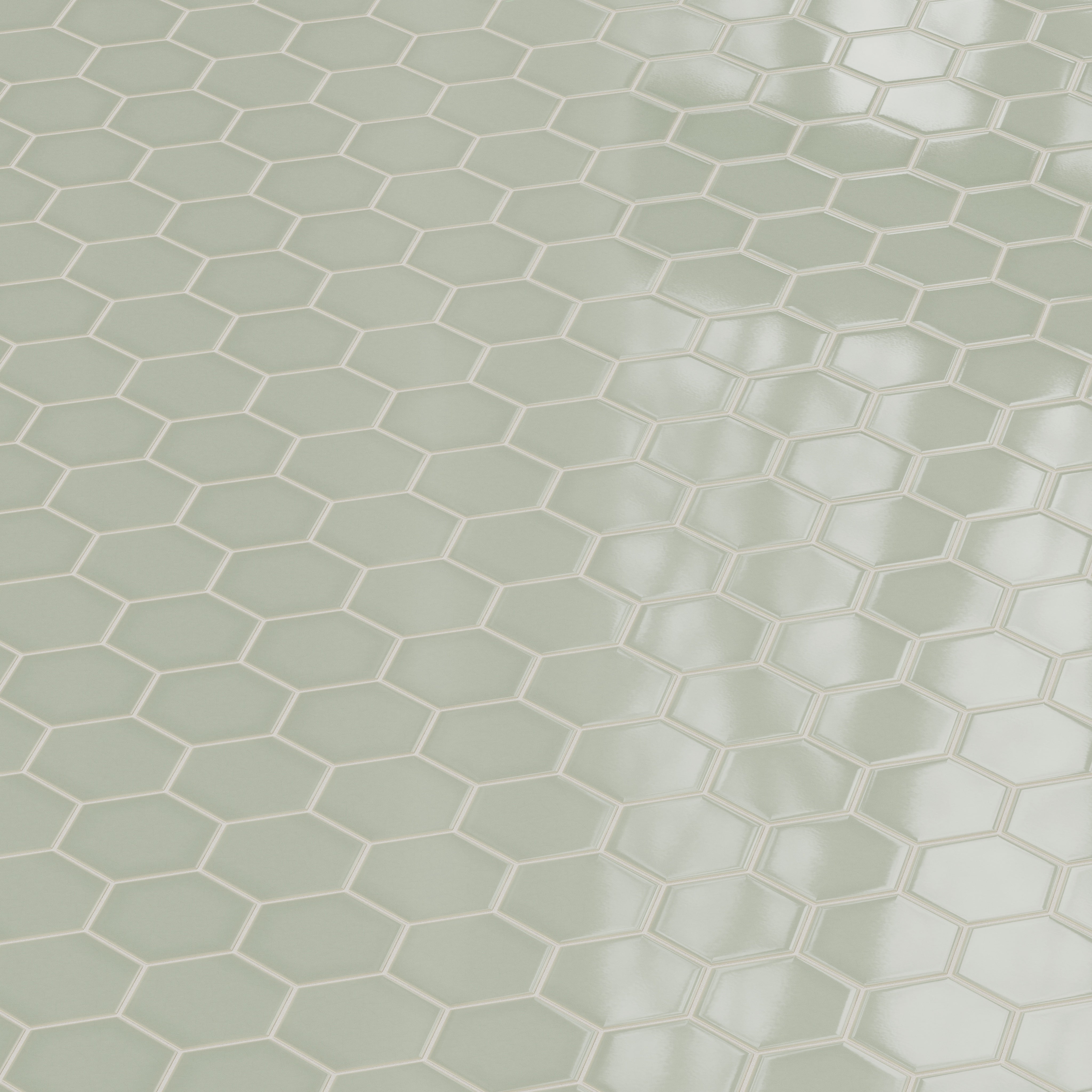 6" Hexagon Original Ceramic Tile in Rosemary Gloss