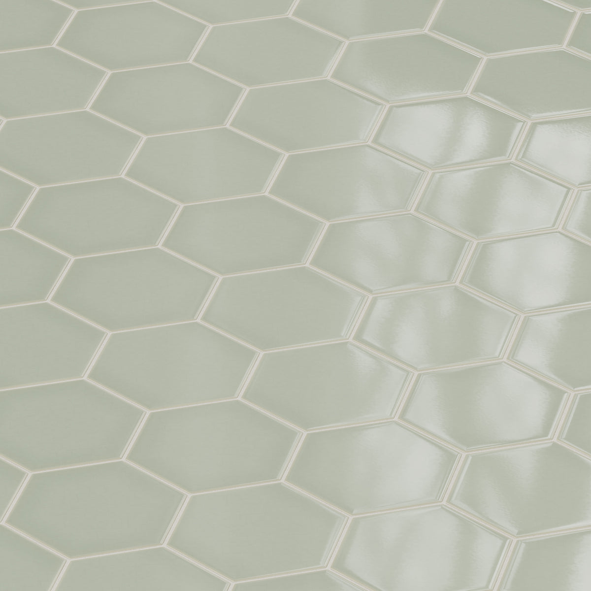8" Hexagon Original Ceramic Tile in Rosemary Gloss