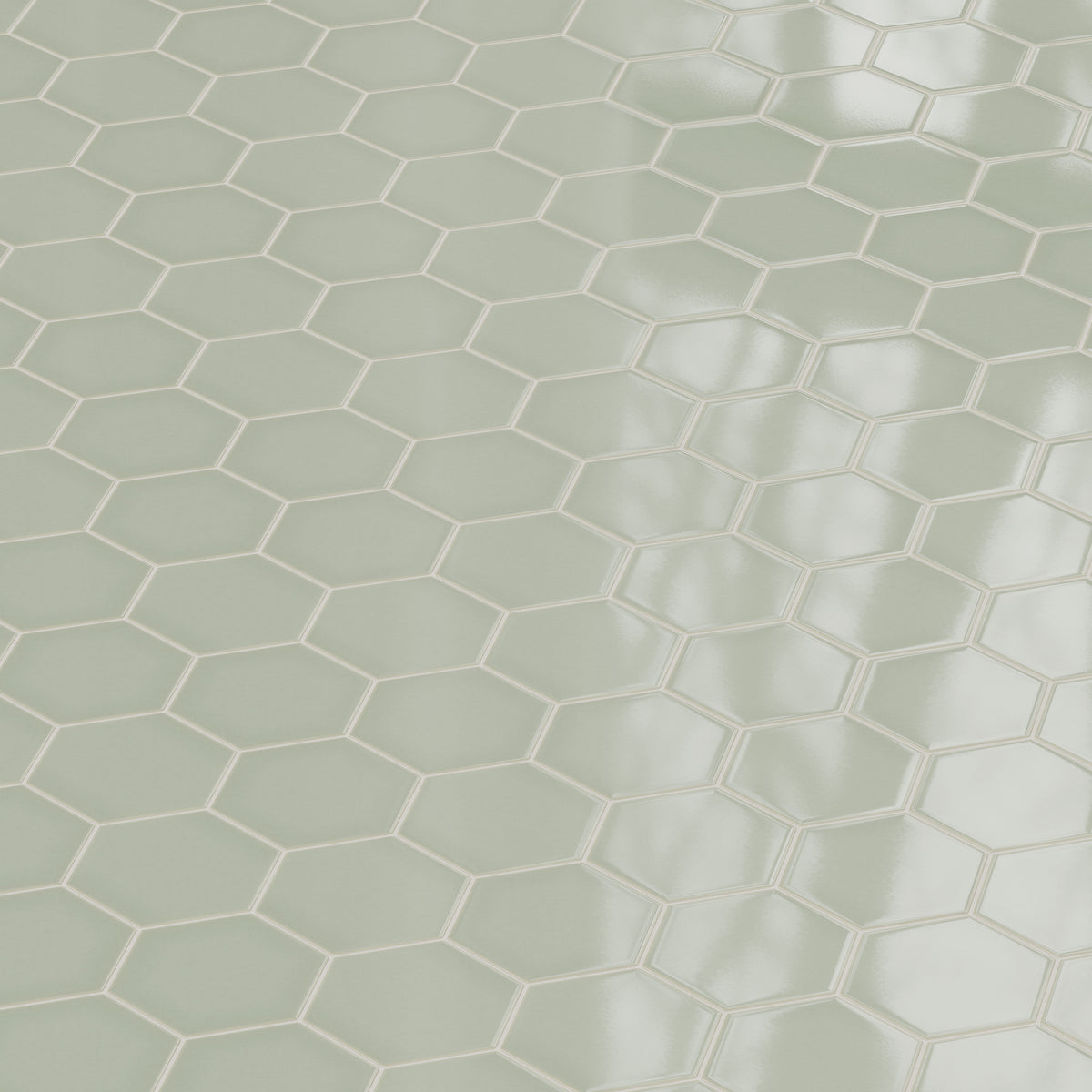8" Hexagon Original Ceramic Tile in Rosemary Gloss