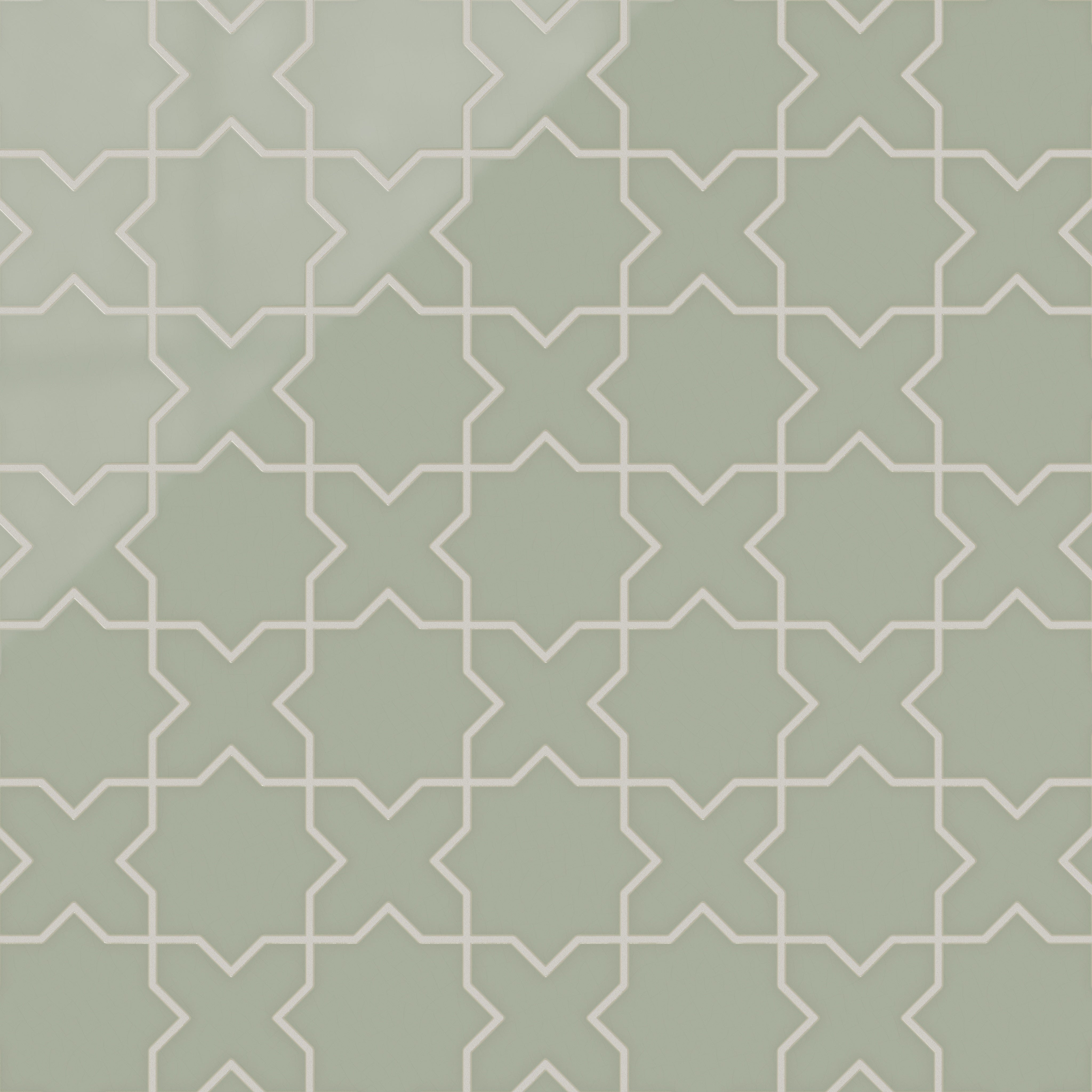 Star & Cross Original Ceramic Tile in Rosemary Gloss