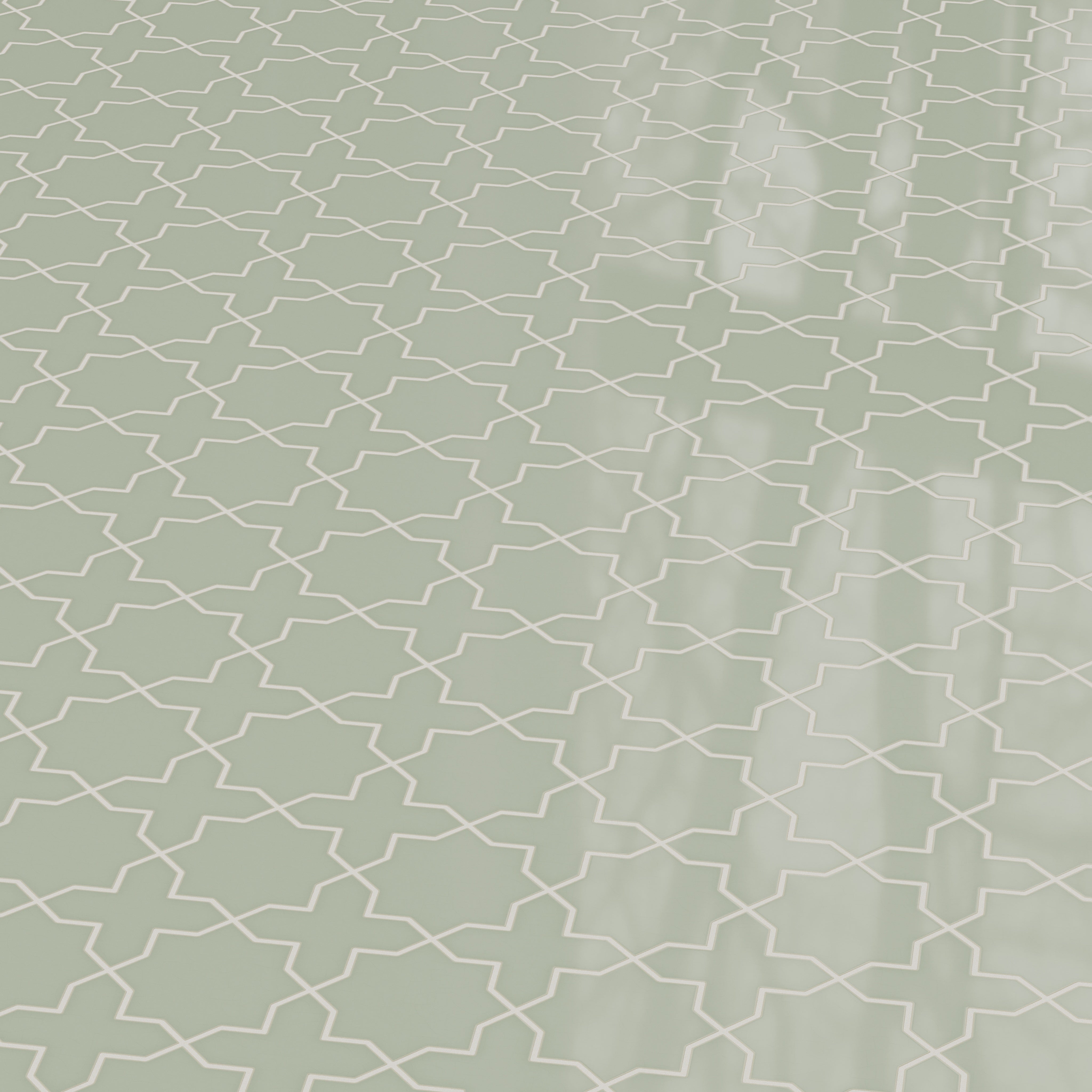 Star & Cross Original Ceramic Tile in Rosemary Gloss