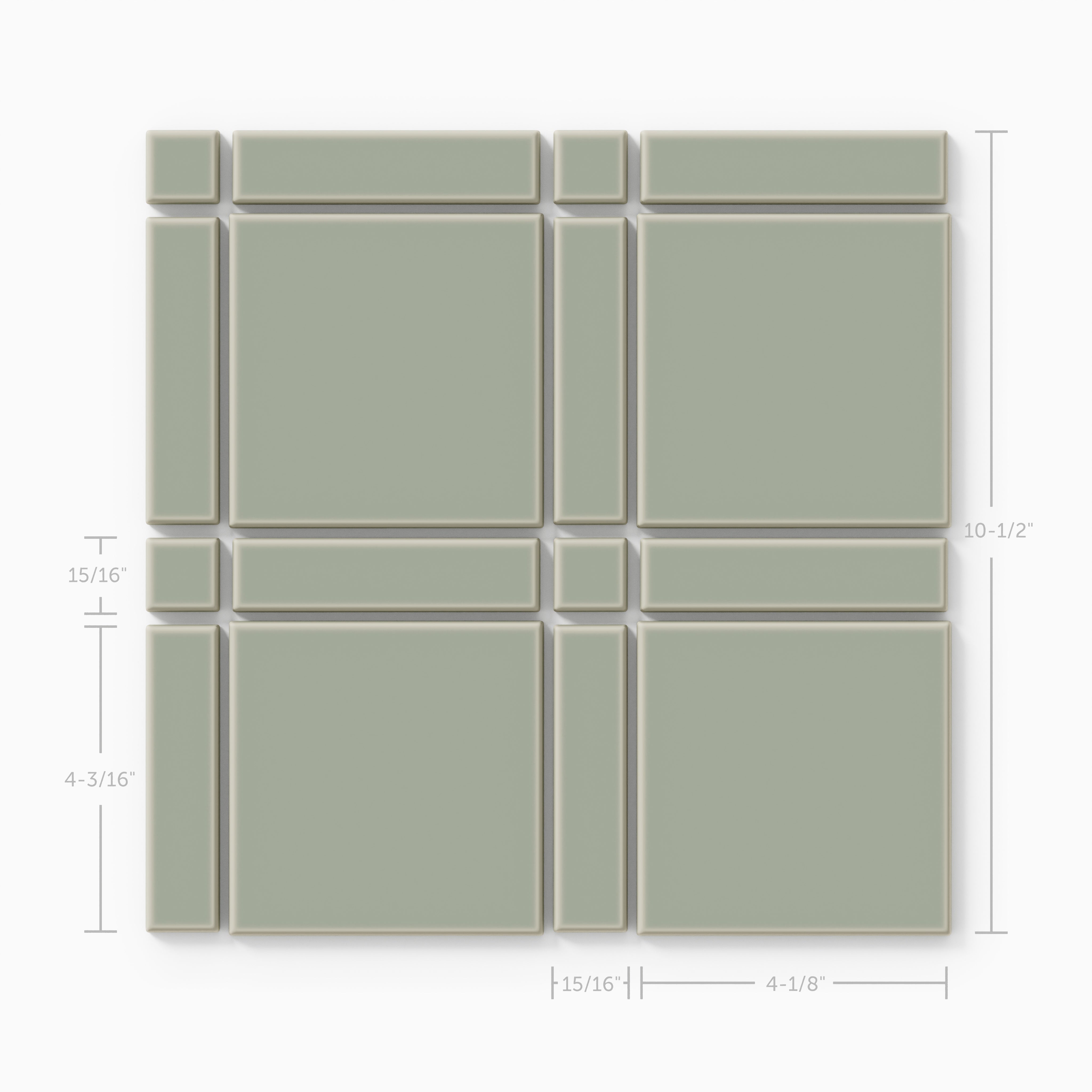 Lattice Sheeted Original Ceramic Tile in Rosemary Matte