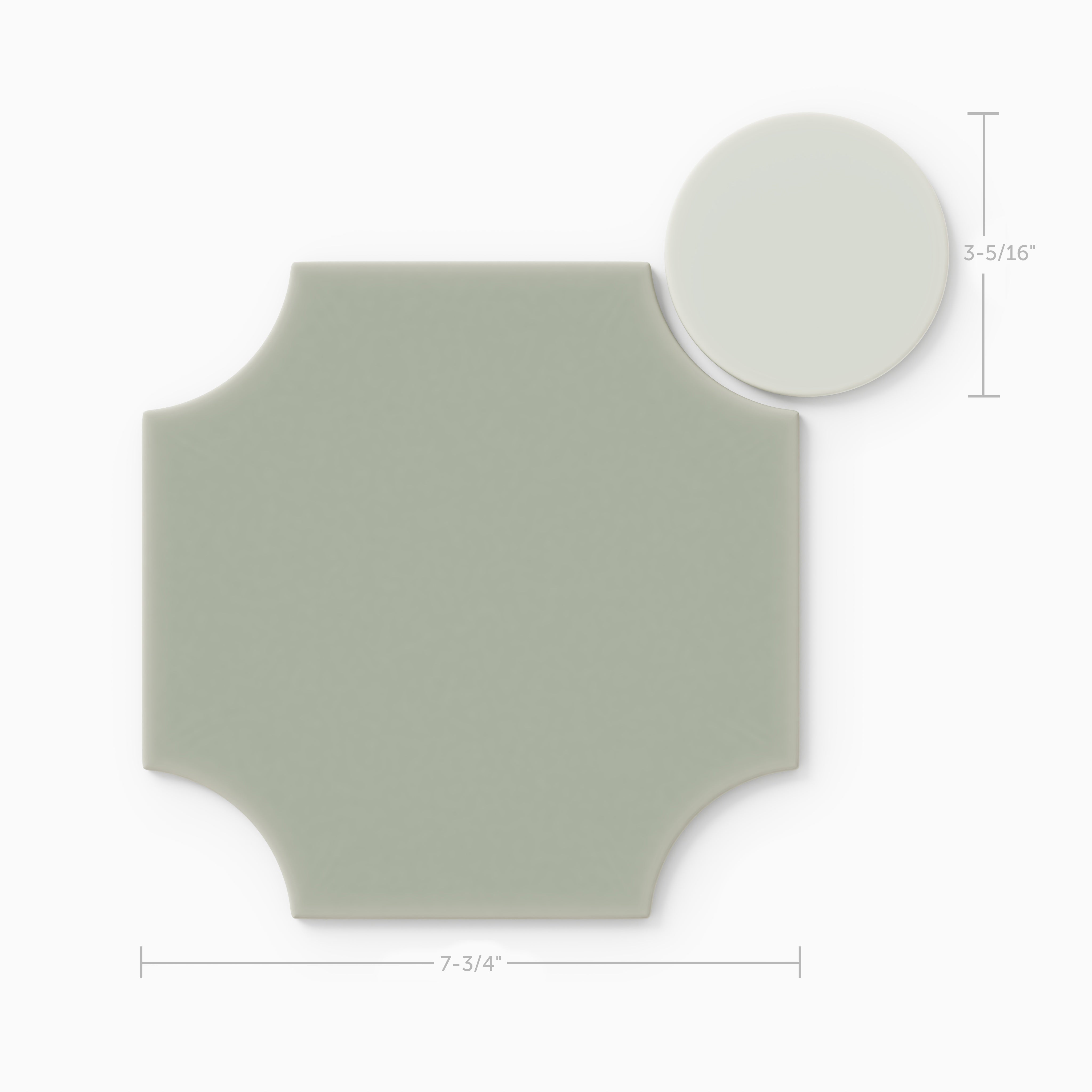 Portico Original Ceramic Tile in Rosemary Matte & Overcast Matte