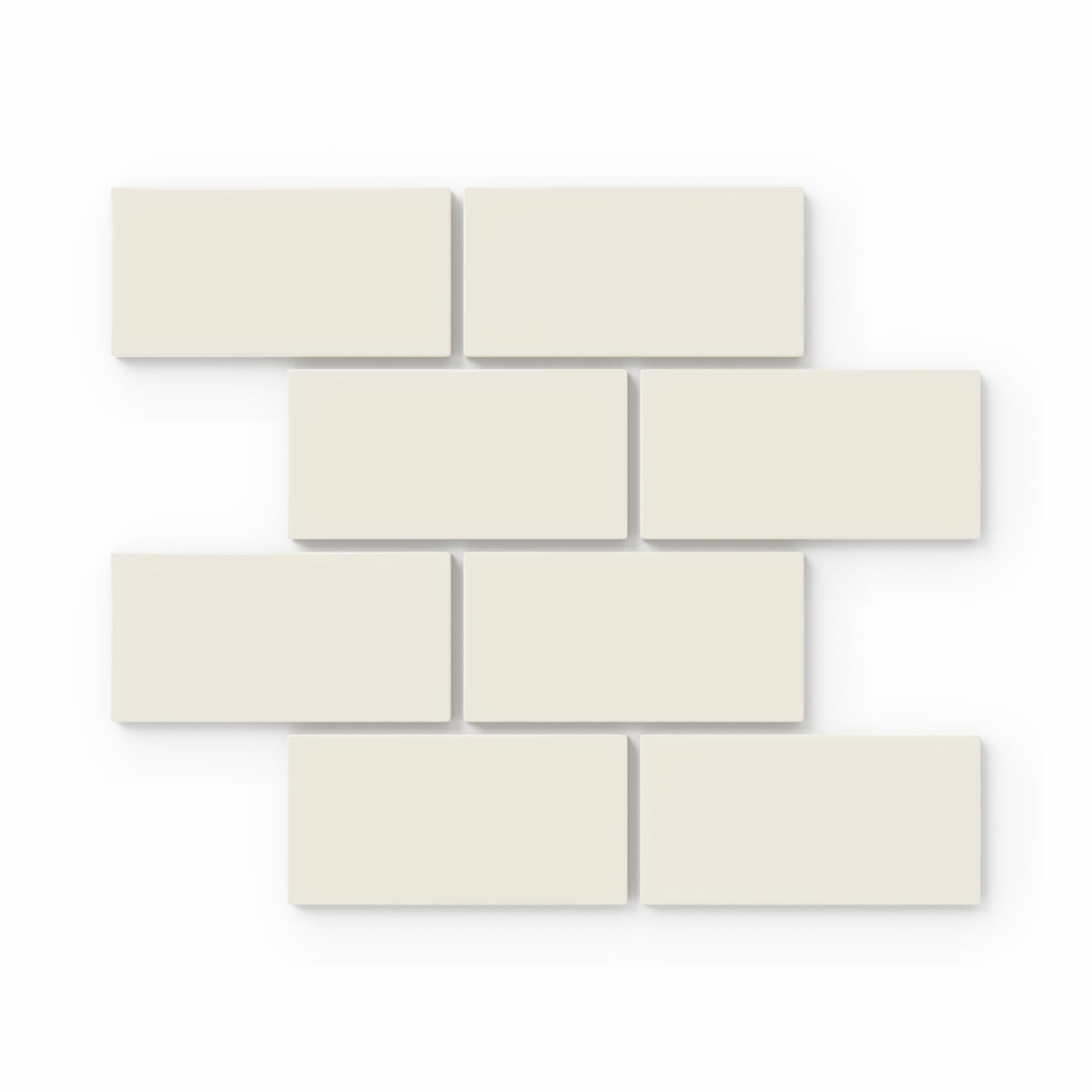 2x4 Half Offset Sheeted Natural Press Ceramic Mosaic Tile in Salt Creek Gloss