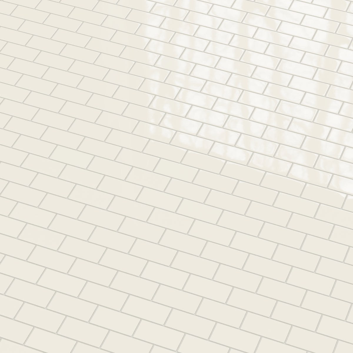 2x4 Half Offset Sheeted Natural Press Ceramic Mosaic Tile in Salt Creek Gloss