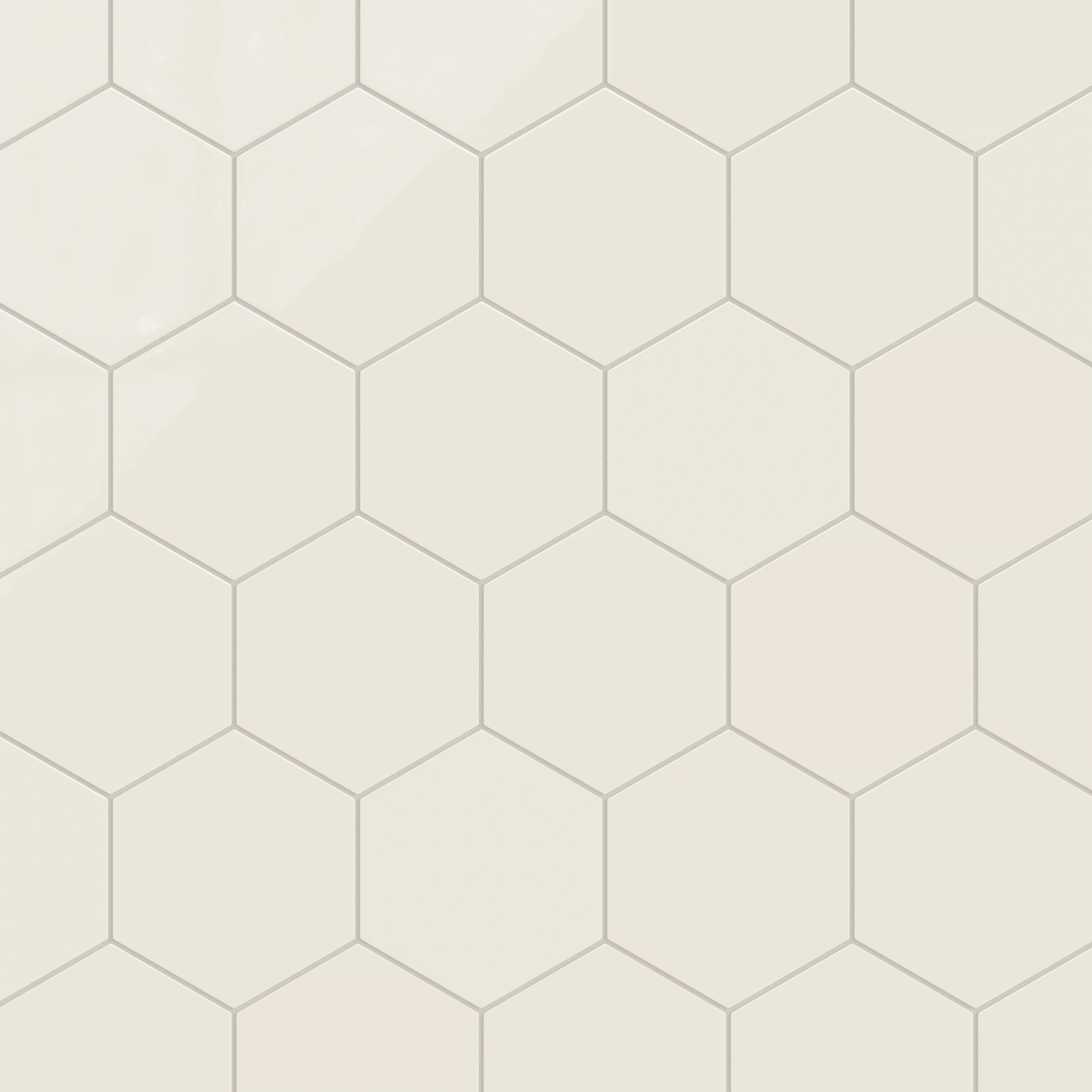 8" Hexagon Natural Press Ceramic Tile in Salt Creek Gloss