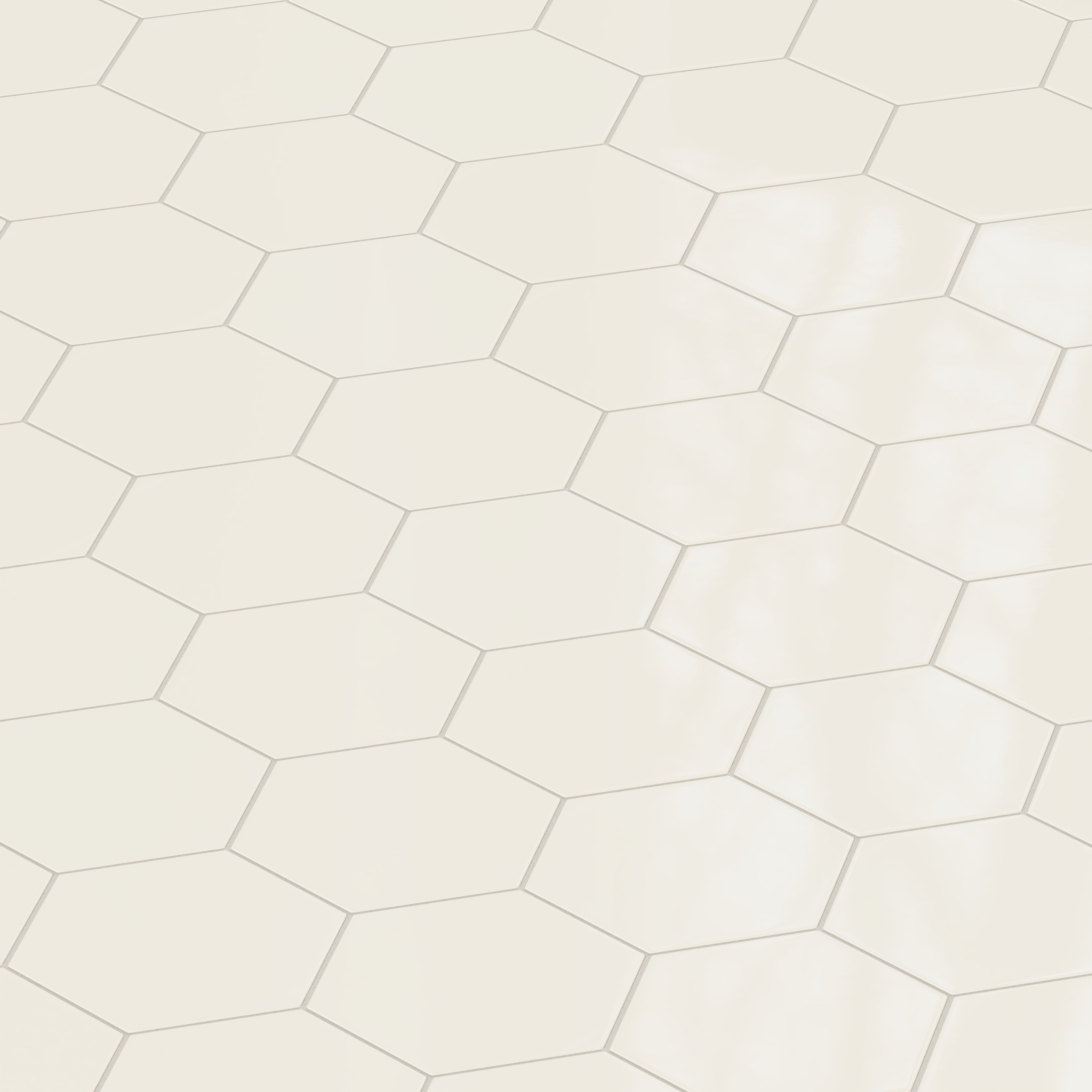 8" Hexagon Natural Press Ceramic Tile in Salt Creek Gloss