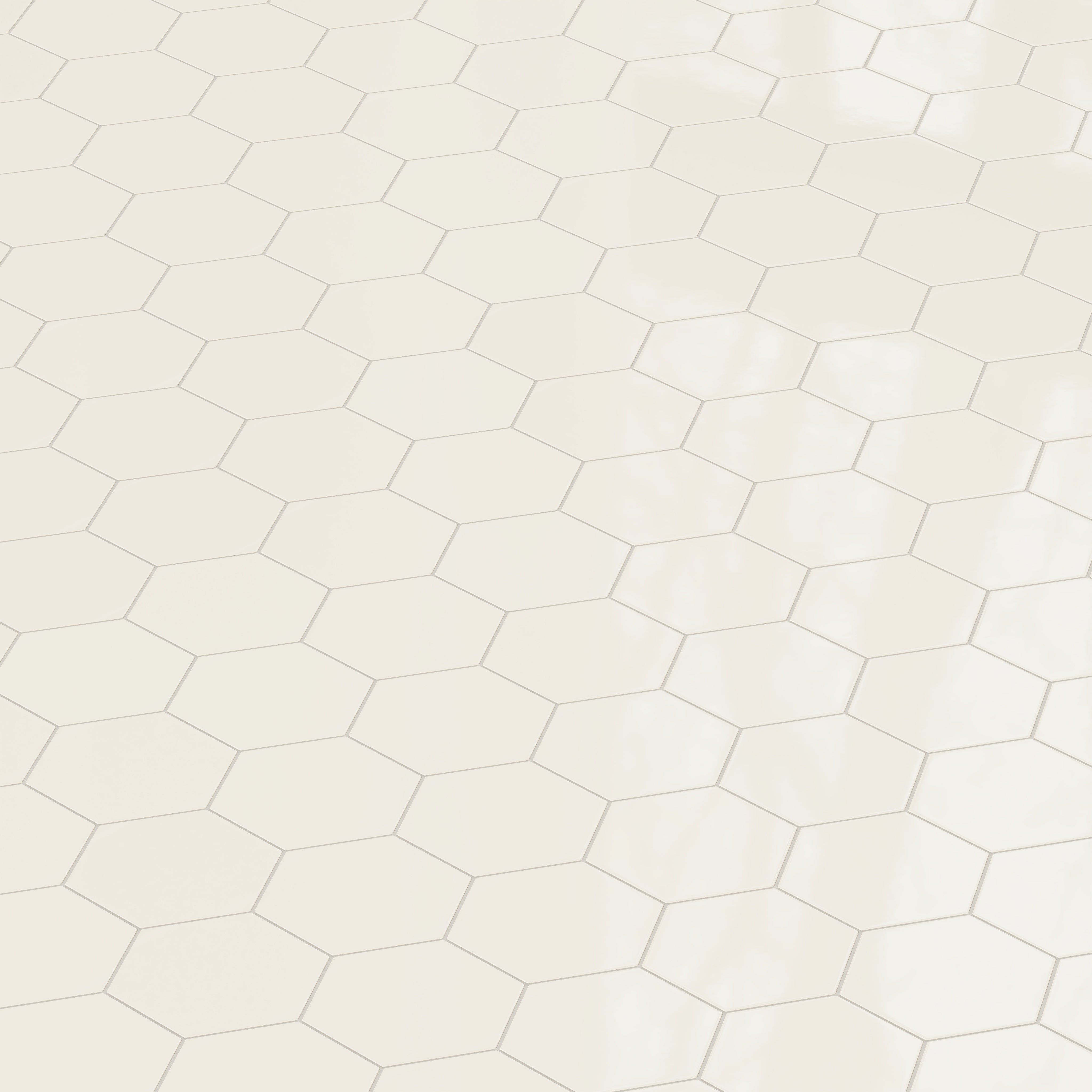 8" Hexagon Natural Press Ceramic Tile in Salt Creek Gloss
