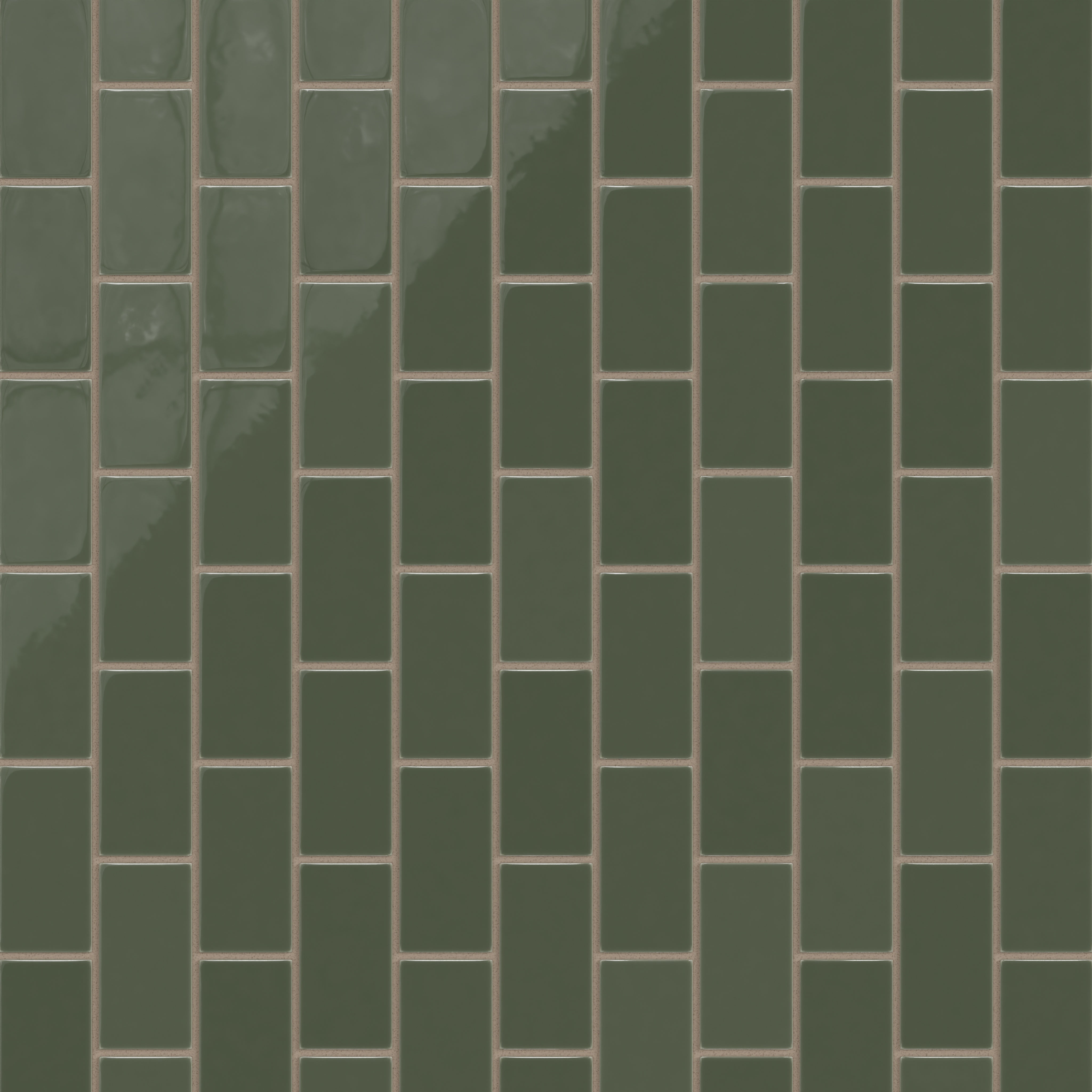 2x4 Half Offset Sheeted Natural Press Ceramic Mosaic Tile in San Juan Gloss