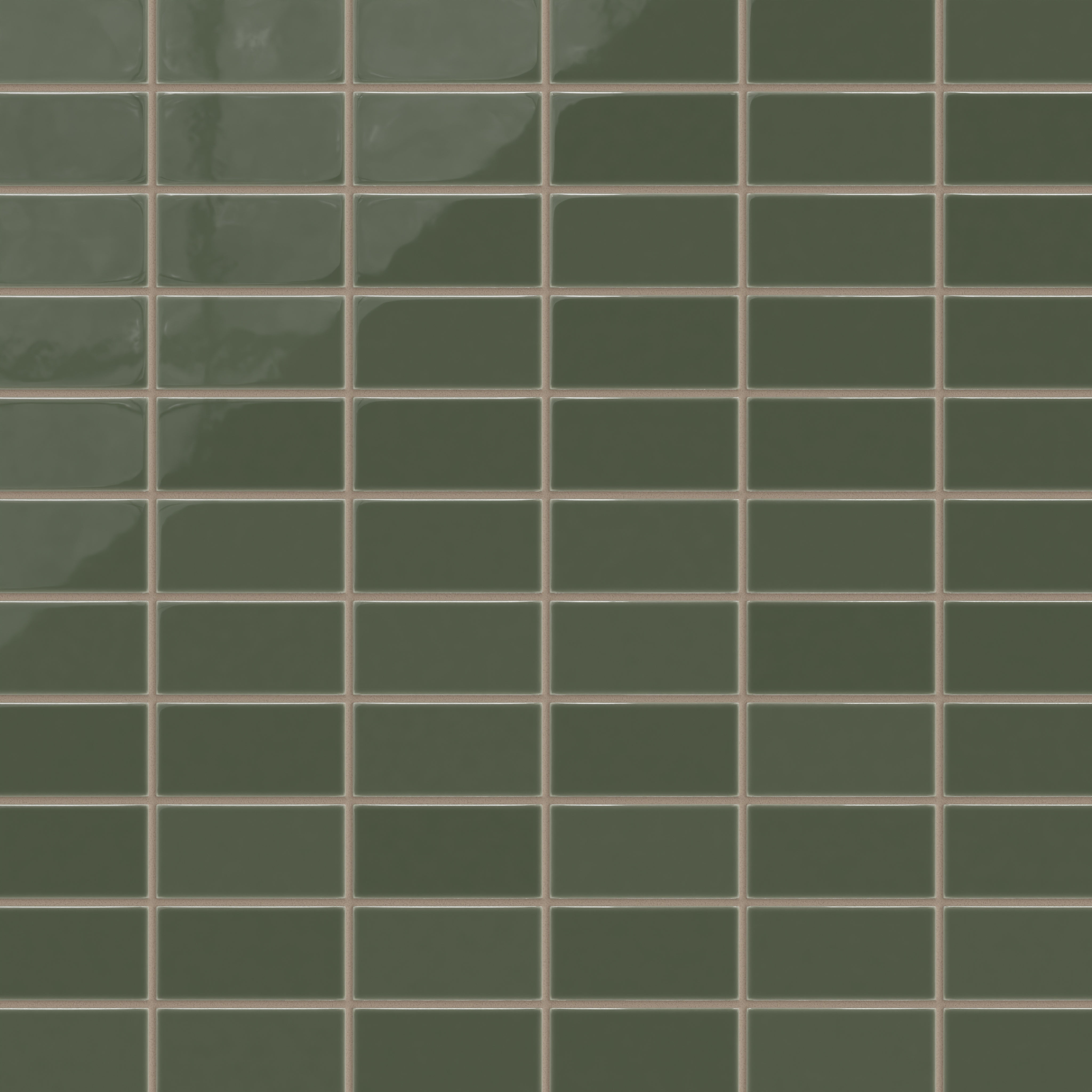 2x4 Straight Set Sheeted Natural Press Ceramic Mosaic Tile in San Juan Gloss