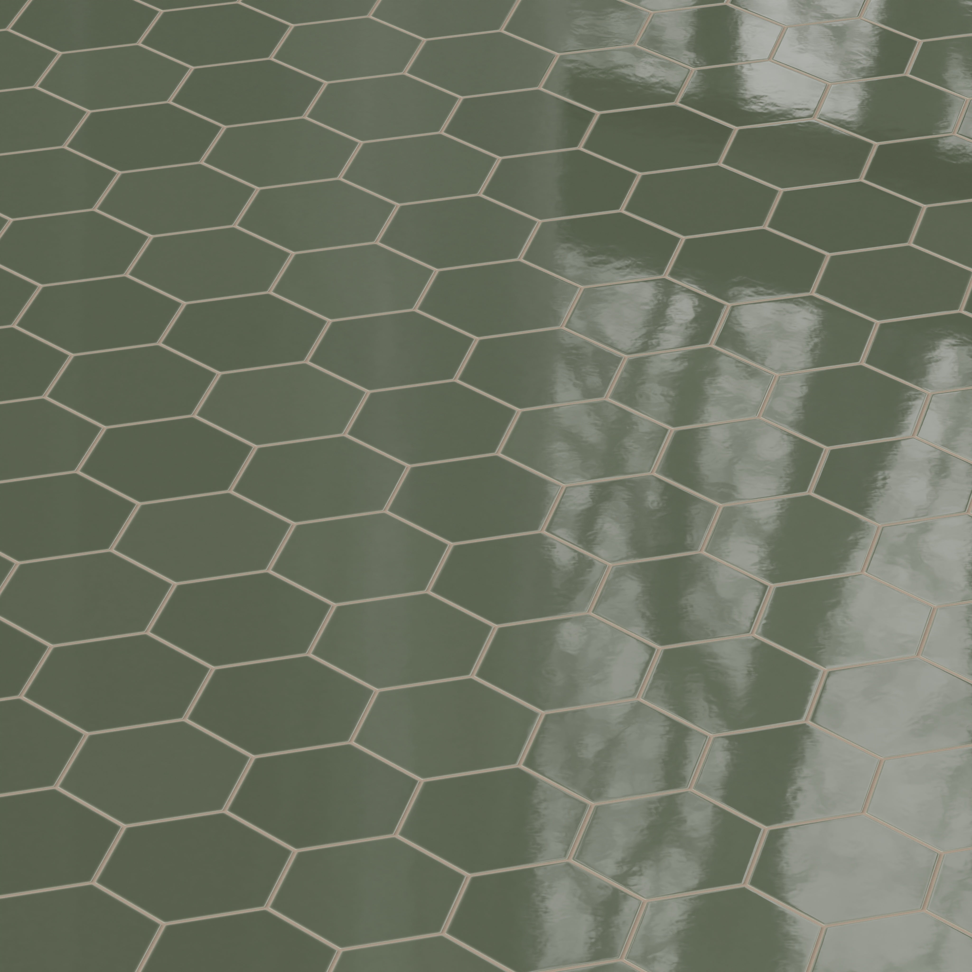 8" Hexagon Natural Press Ceramic Tile in San Juan Gloss