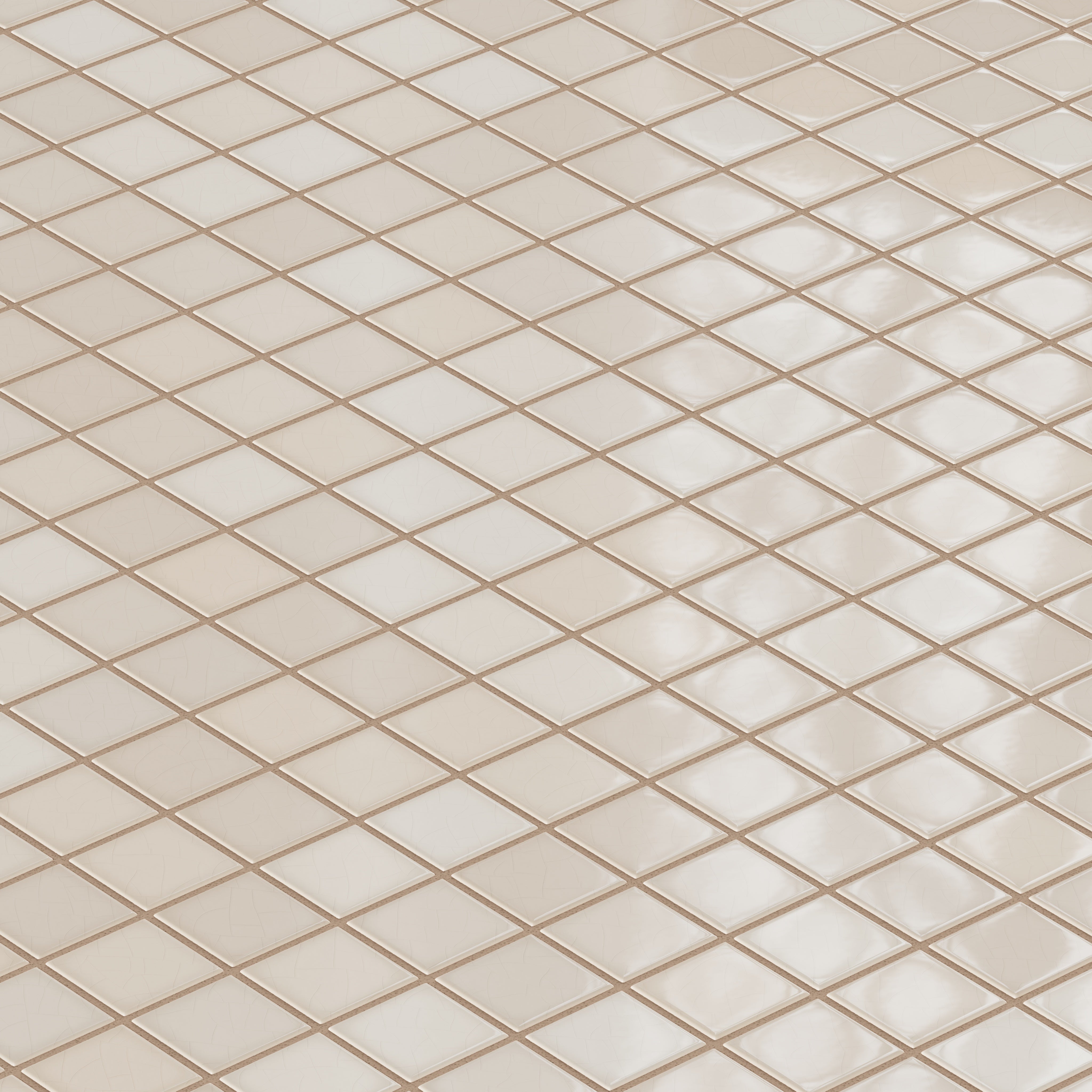 2x2 Straight Set Sheeted Original Ceramic Mosaic Tile in Sand Dune Gloss