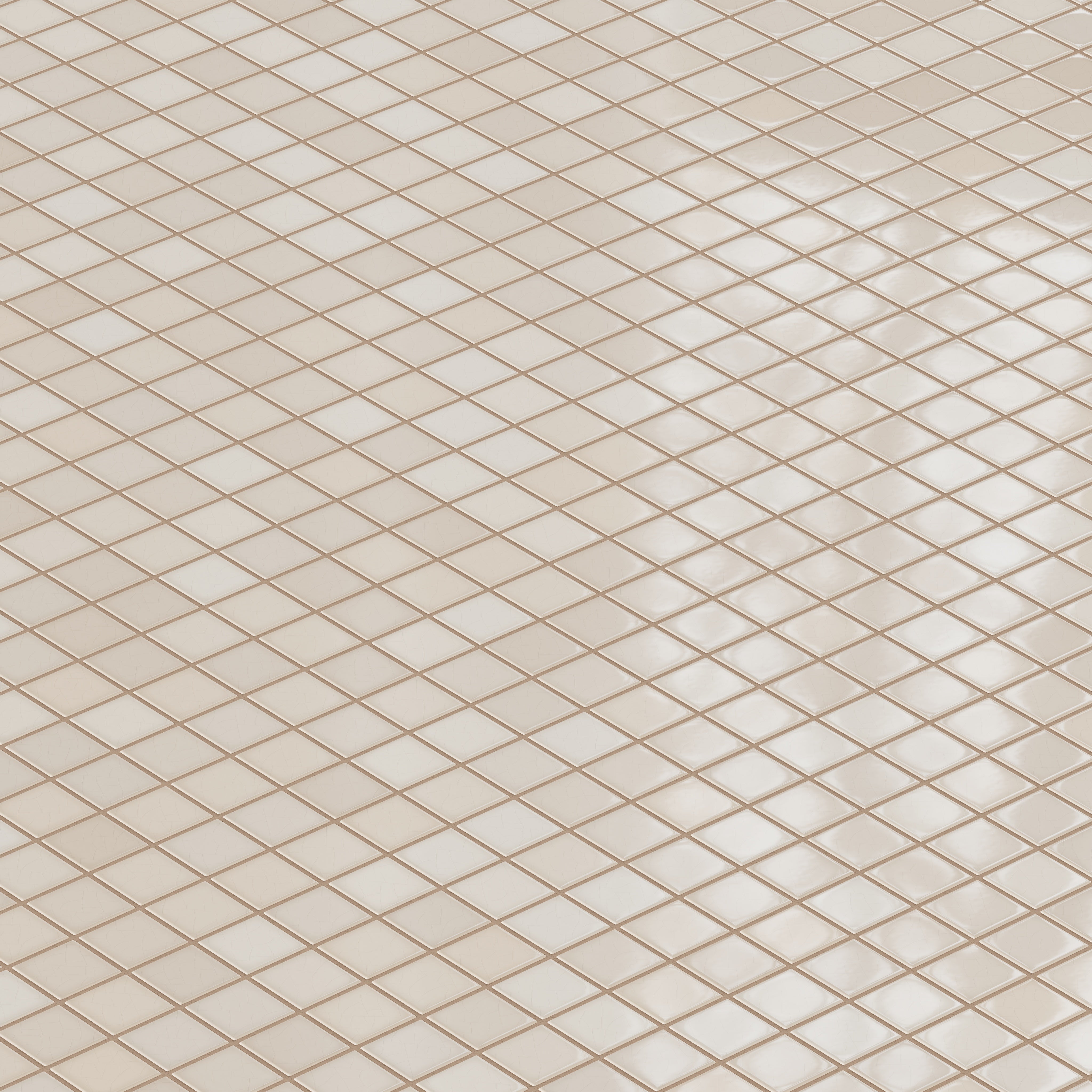 2x2 Straight Set Sheeted Original Ceramic Mosaic Tile in Sand Dune Gloss
