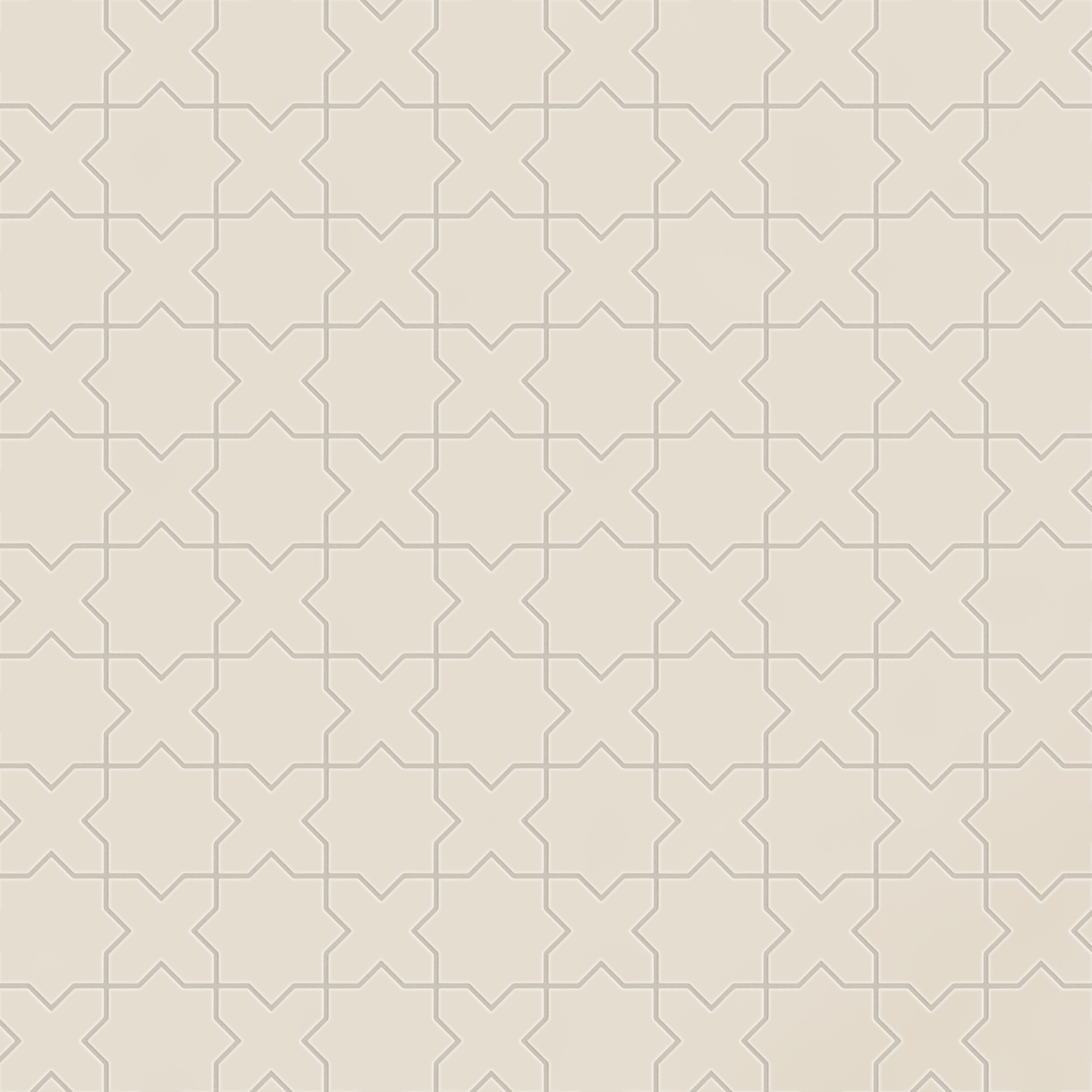 Mini Star & Cross Original Ceramic Tile in Sand Dune Matte
