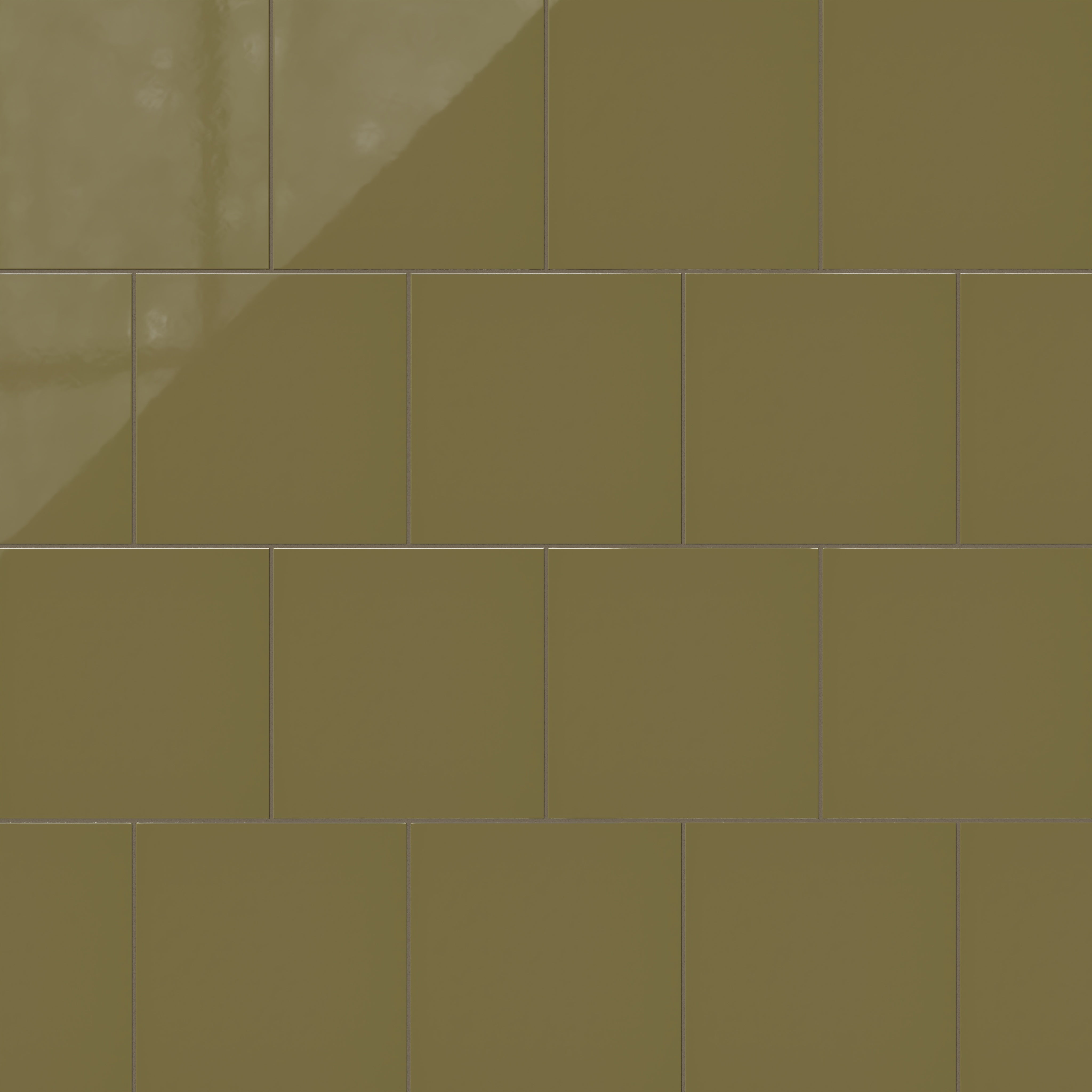 12x12 Natural Press Ceramic Tile in Sap Green Gloss