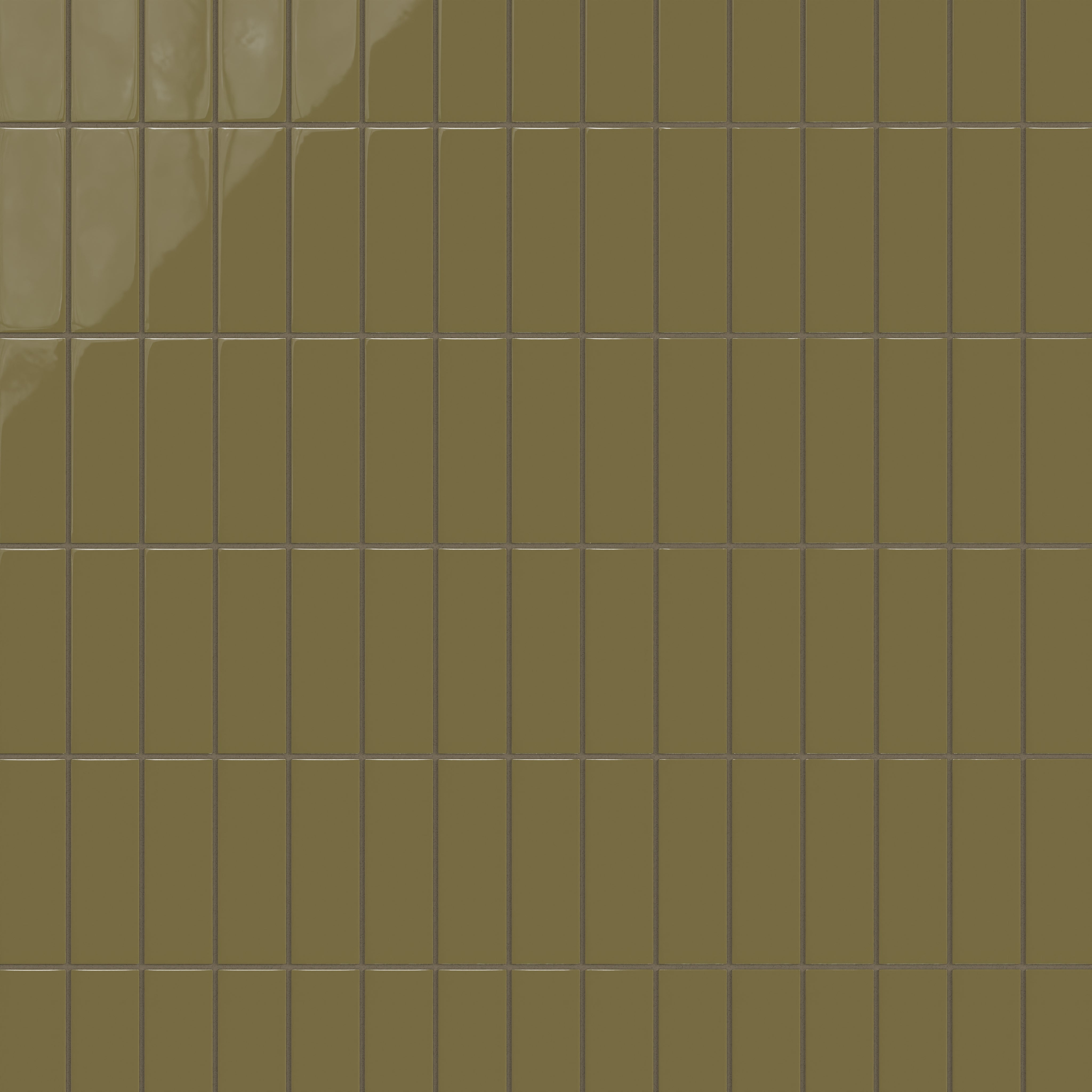2x6 Natural Press Ceramic Tile in Sap Green Gloss