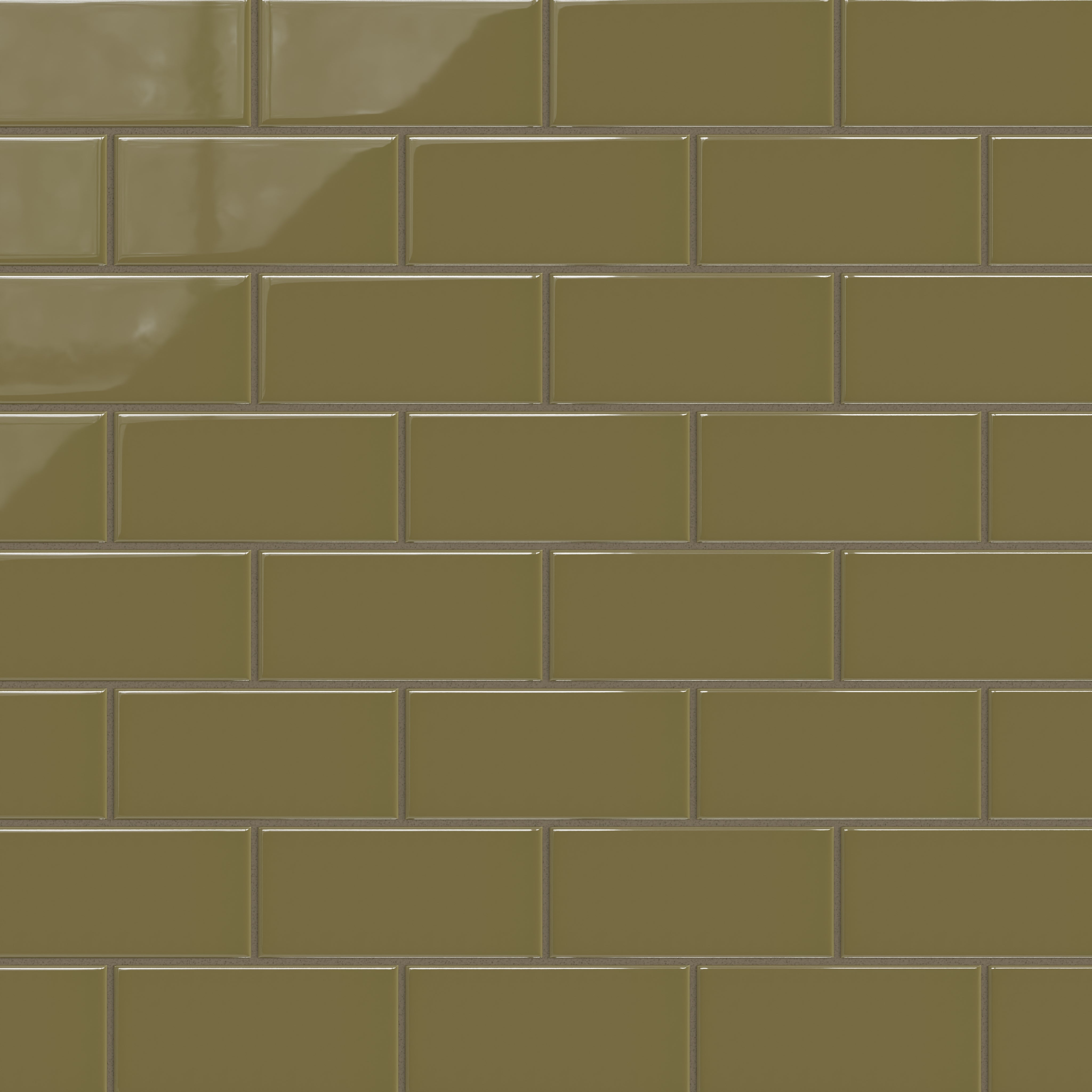 3x6 Natural Press Ceramic Tile in Sap Green Gloss