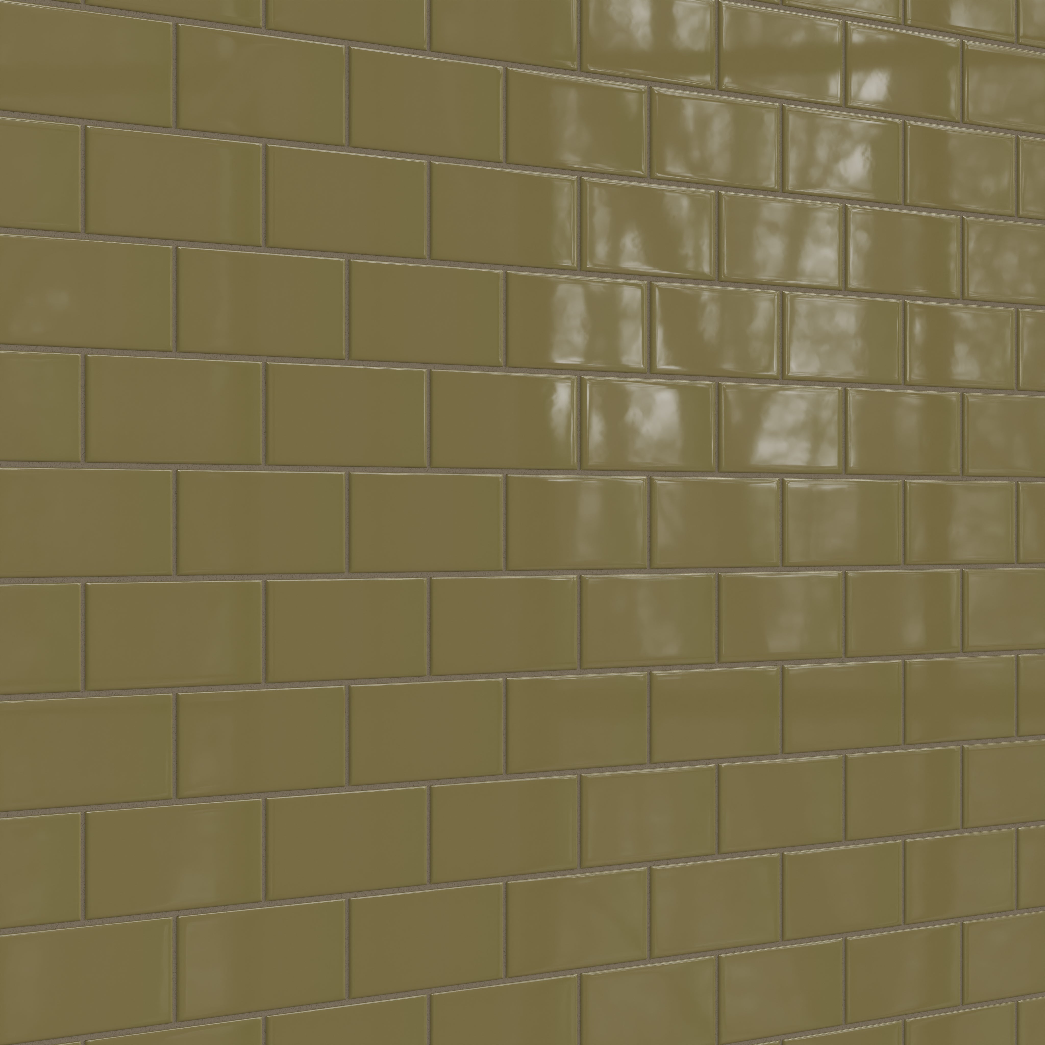 3x6 Natural Press Ceramic Tile in Sap Green Gloss