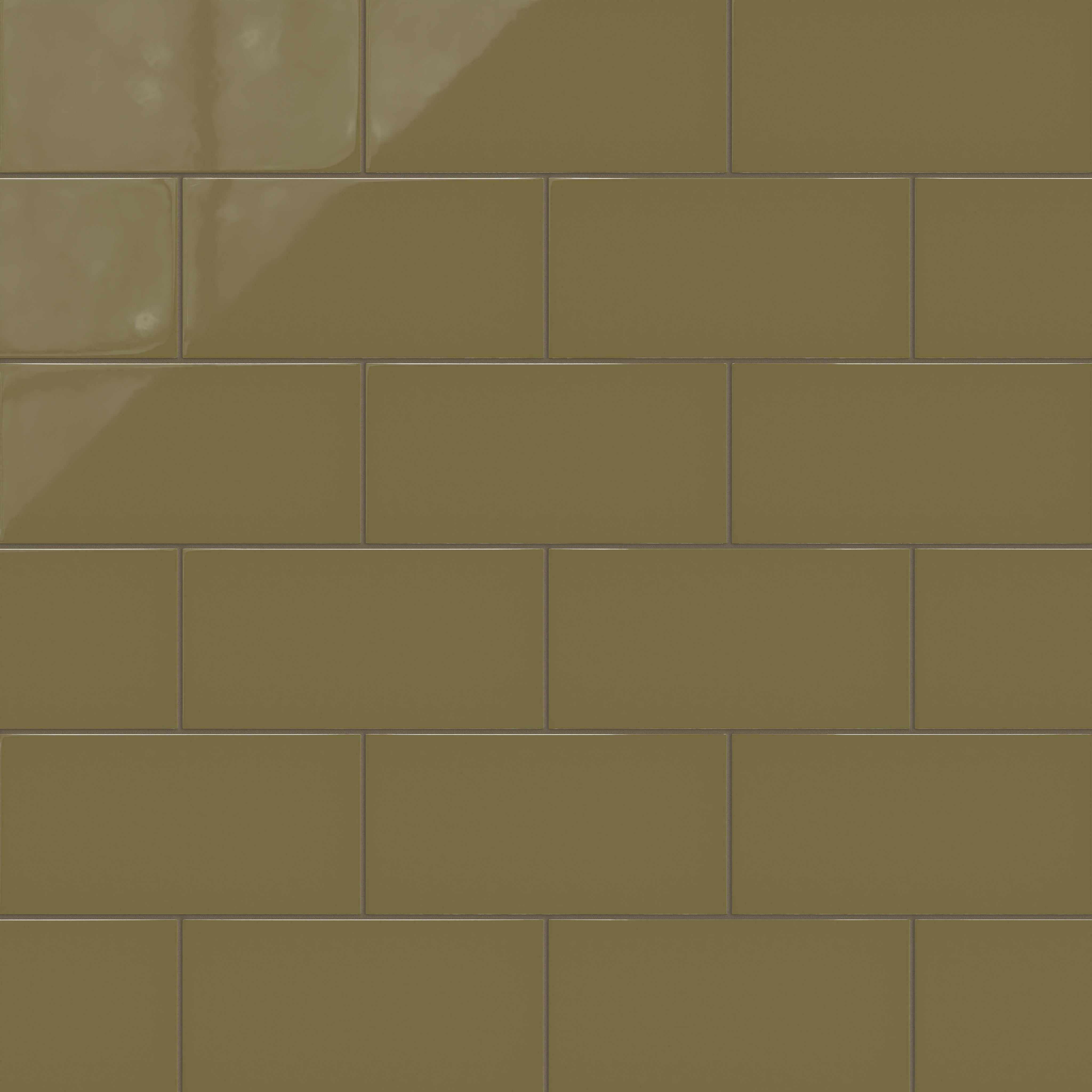6x12 Natural Press Ceramic Tile in Sap Green Gloss