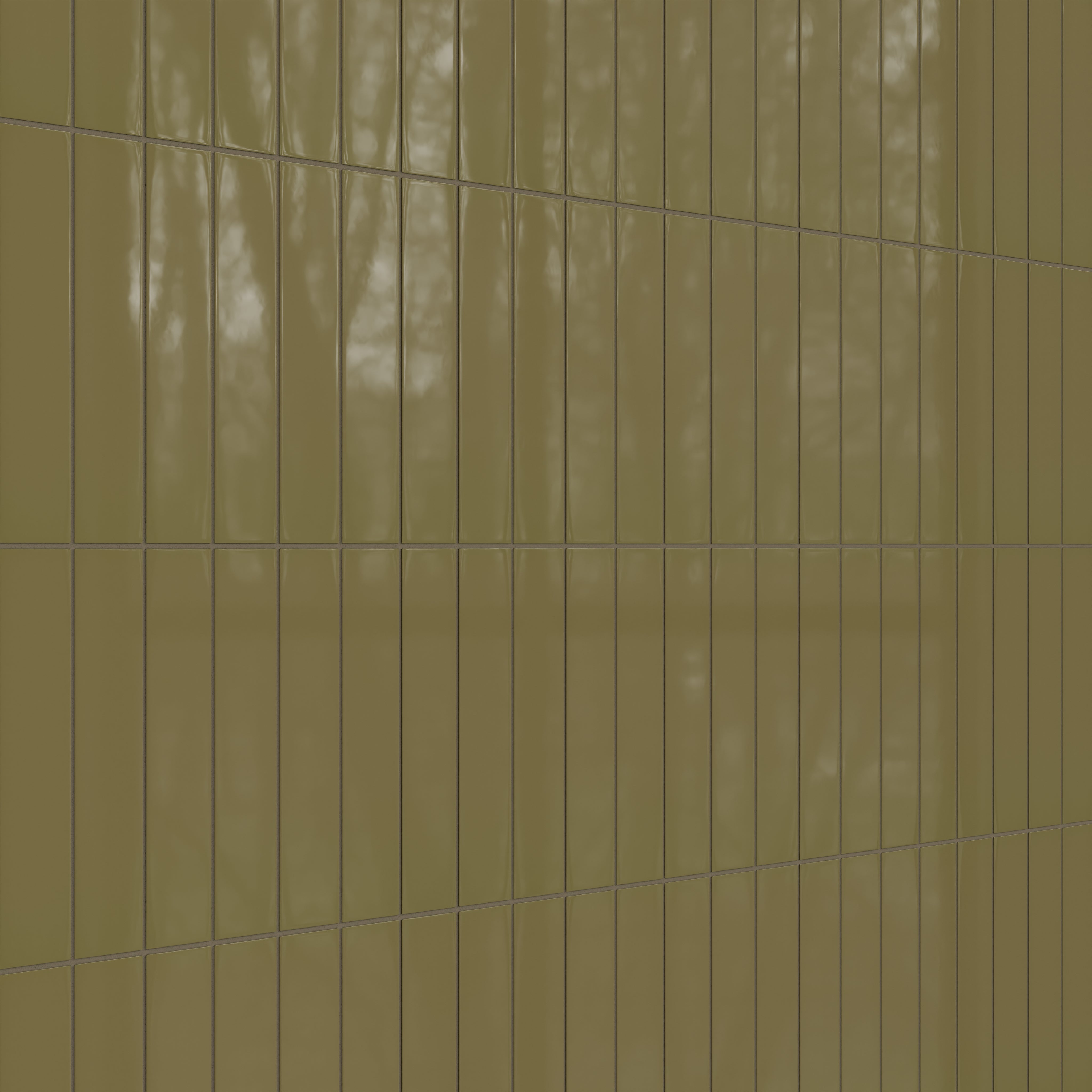 3x12 Natural Press Ceramic Tile in Sap Green Gloss