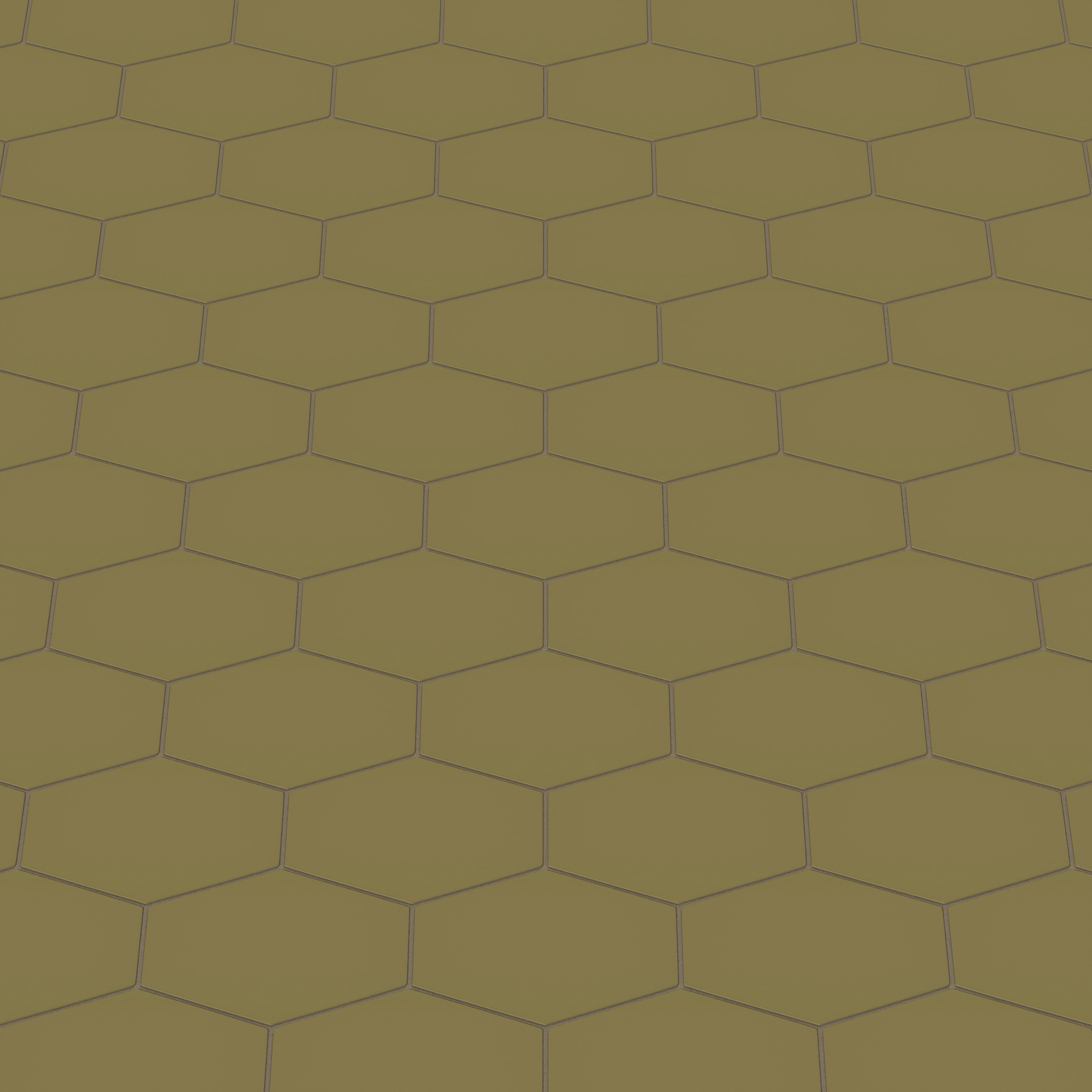 Elongated Hexagon Natural Press Ceramic Tile in Sap Green Matte