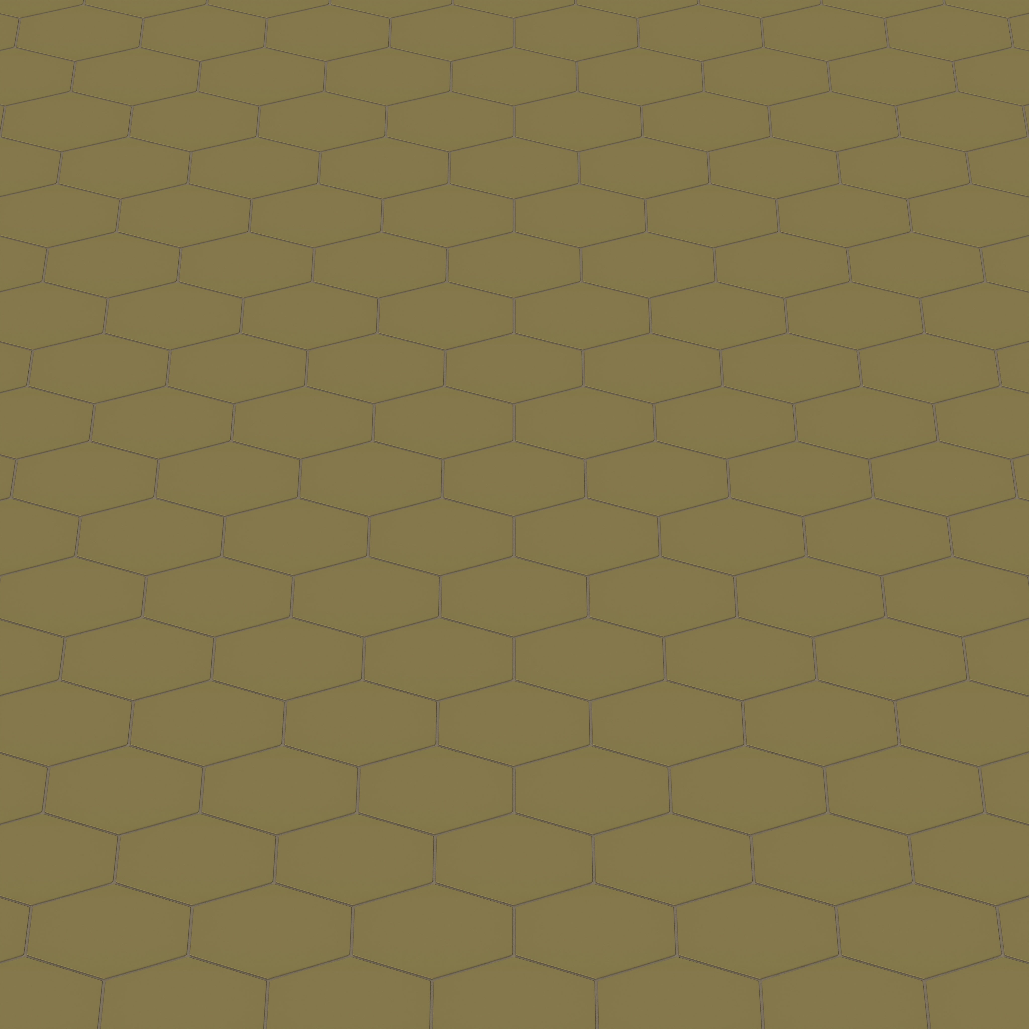 Elongated Hexagon Natural Press Ceramic Tile in Sap Green Matte