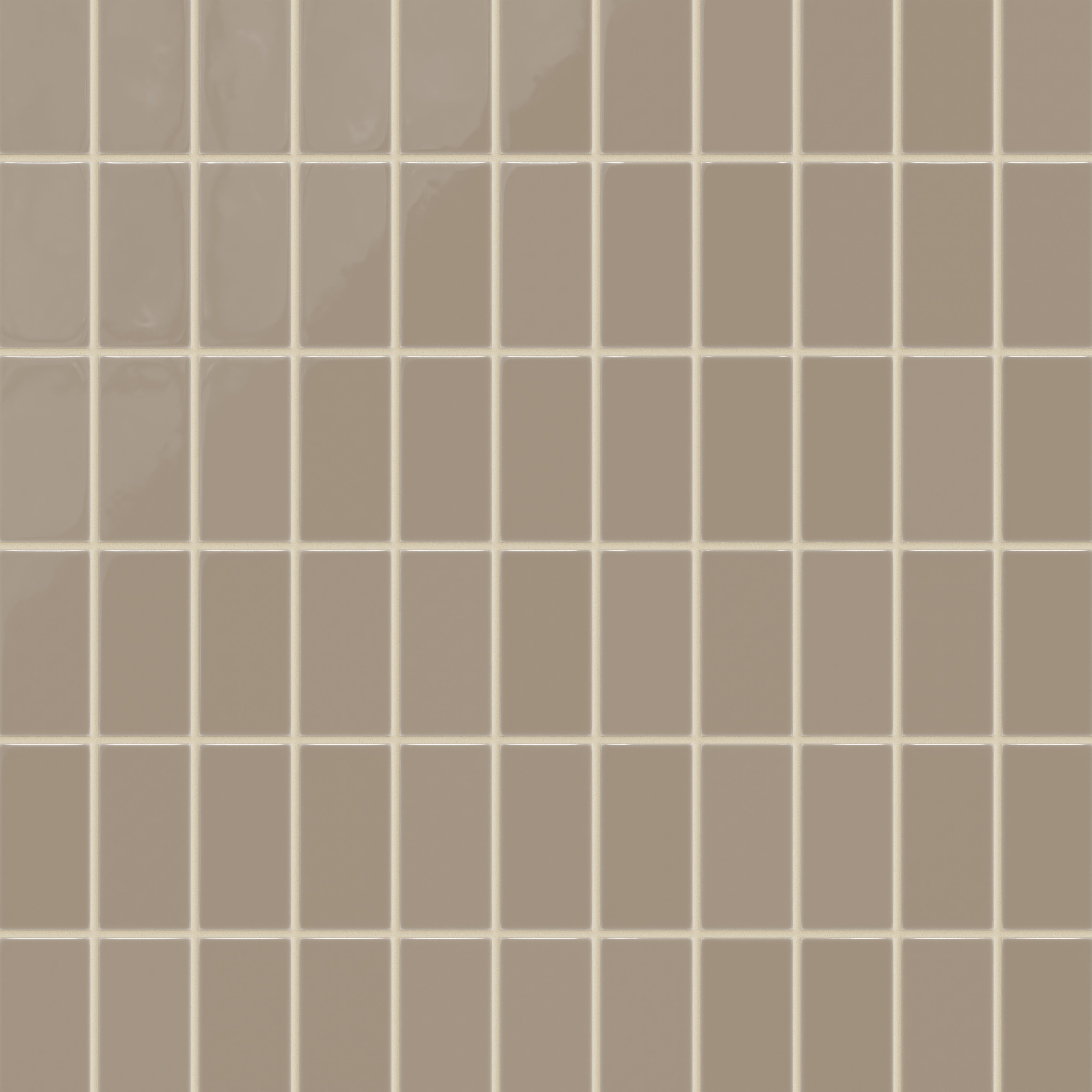 2x4 Straight Set Sheeted Natural Press Ceramic Mosaic Tile in Sawtooth Gloss