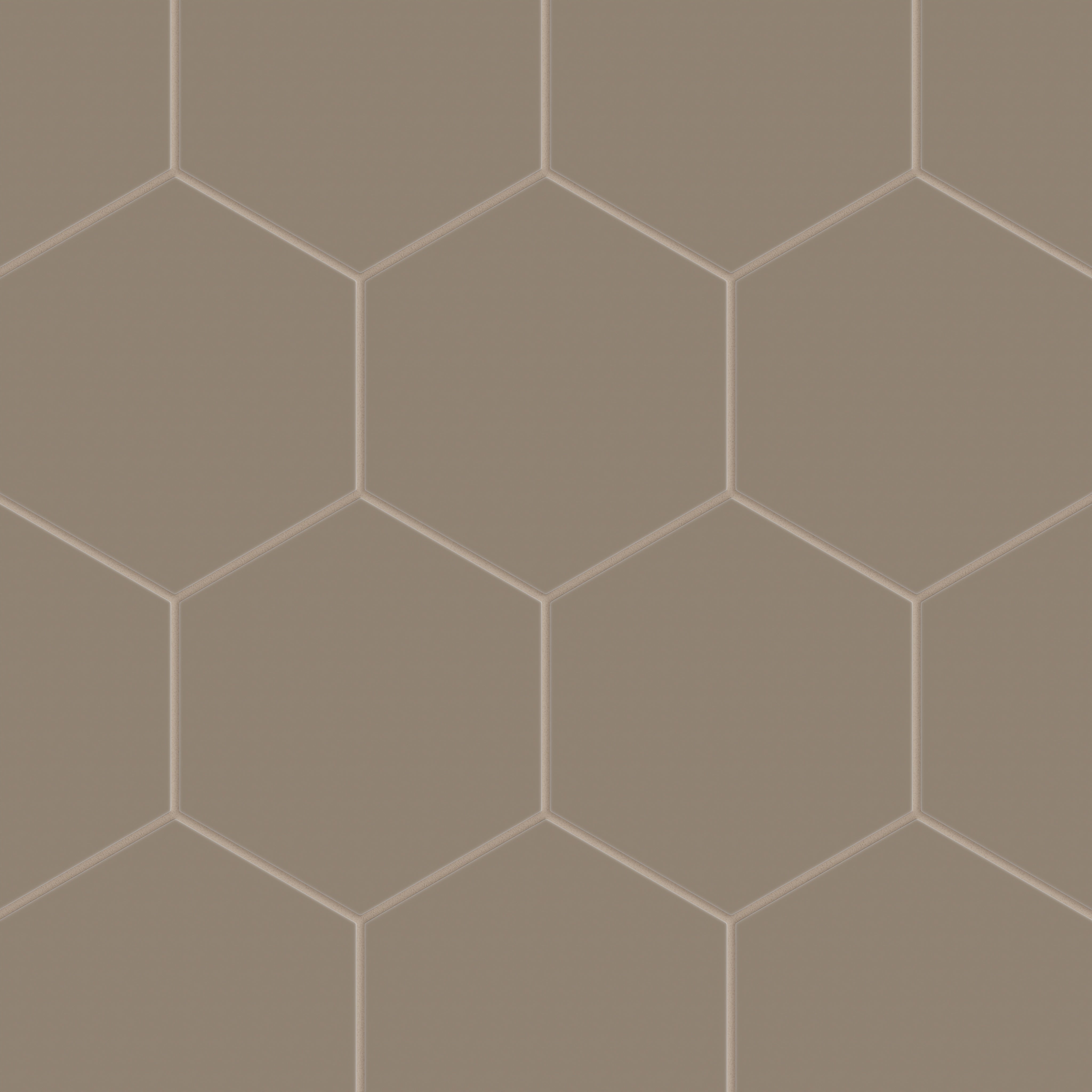 8" Hexagon Natural Press Ceramic Tile in Sawtooth Matte