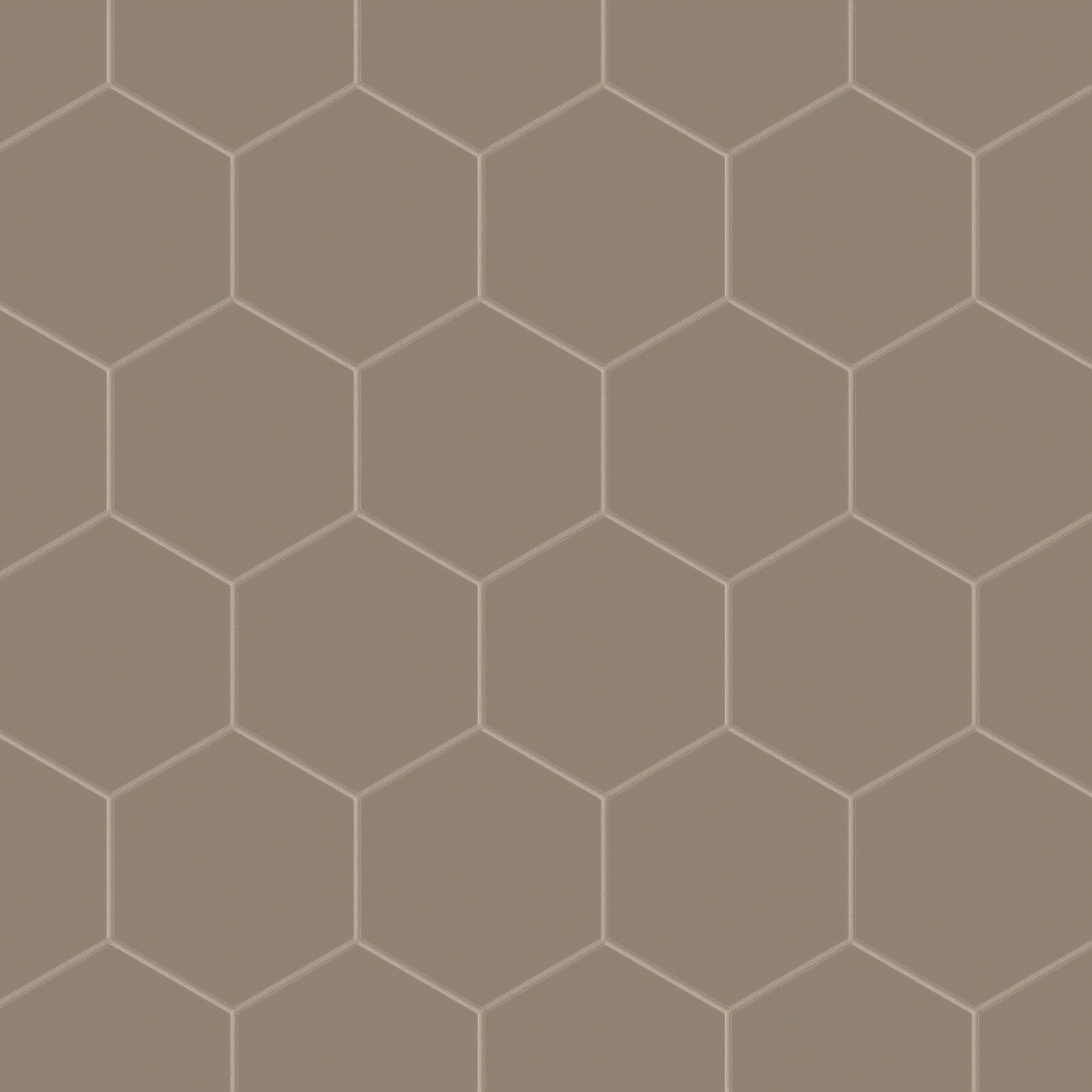 8" Hexagon Natural Press Ceramic Tile in Sawtooth Matte
