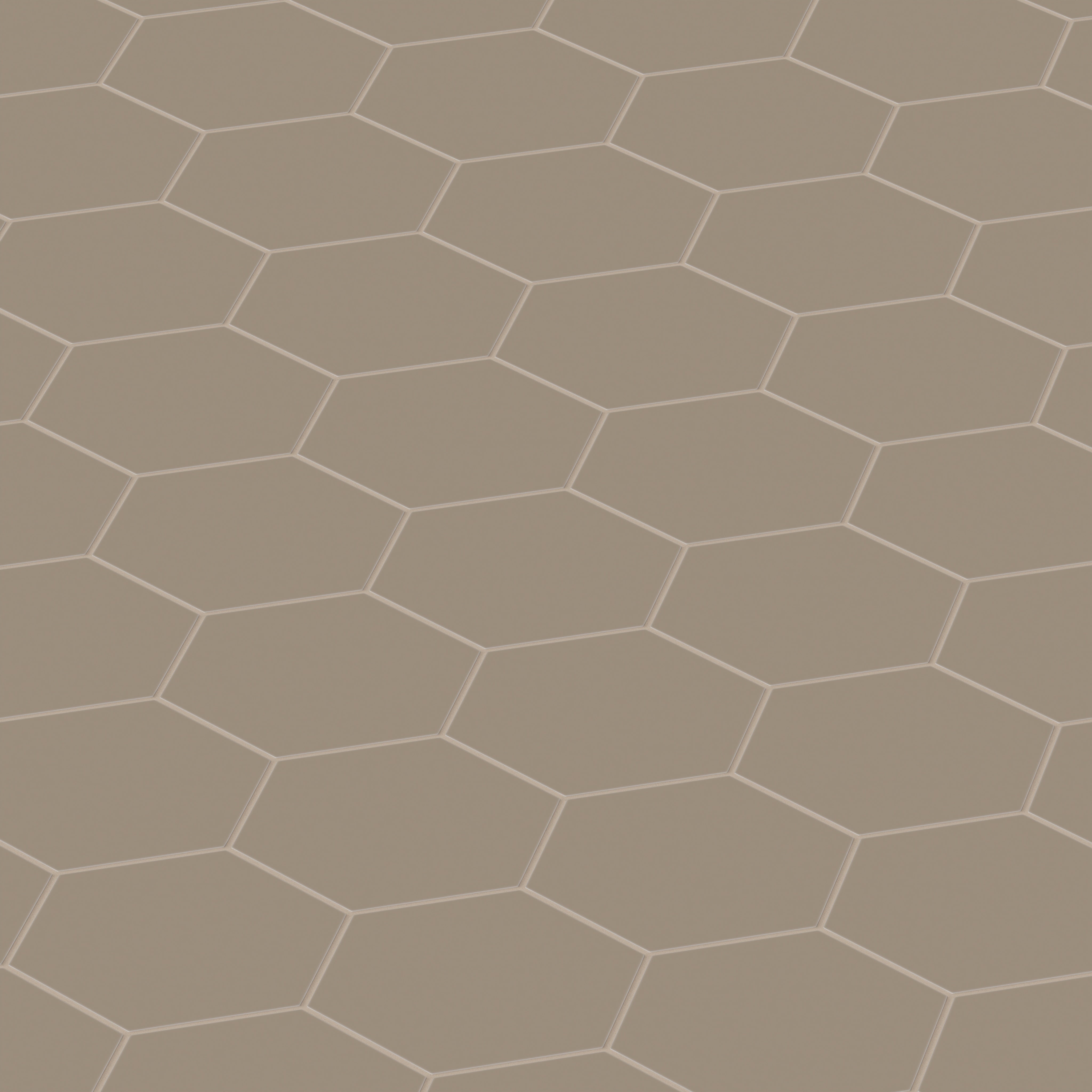 8" Hexagon Natural Press Ceramic Tile in Sawtooth Matte