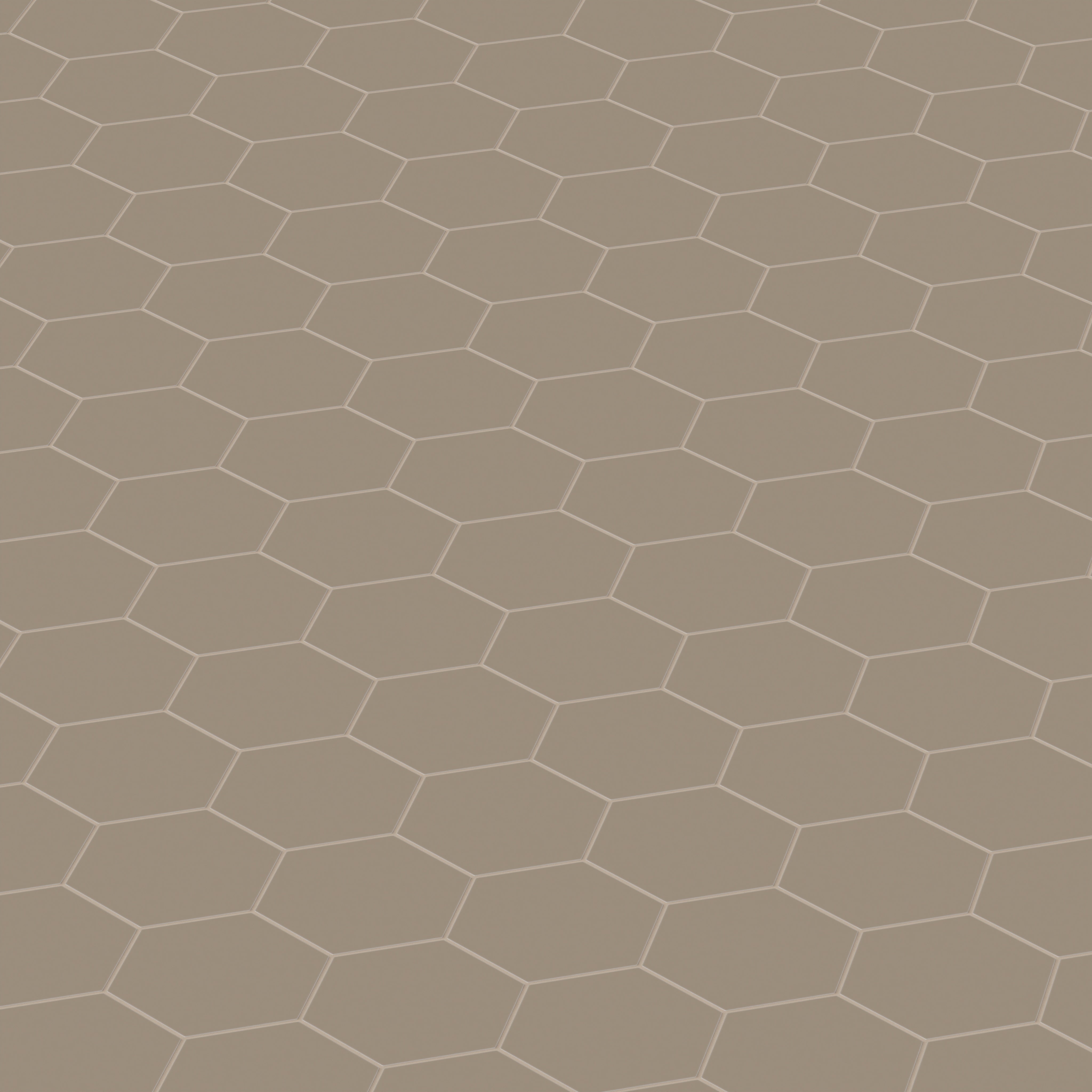 8" Hexagon Natural Press Ceramic Tile in Sawtooth Matte