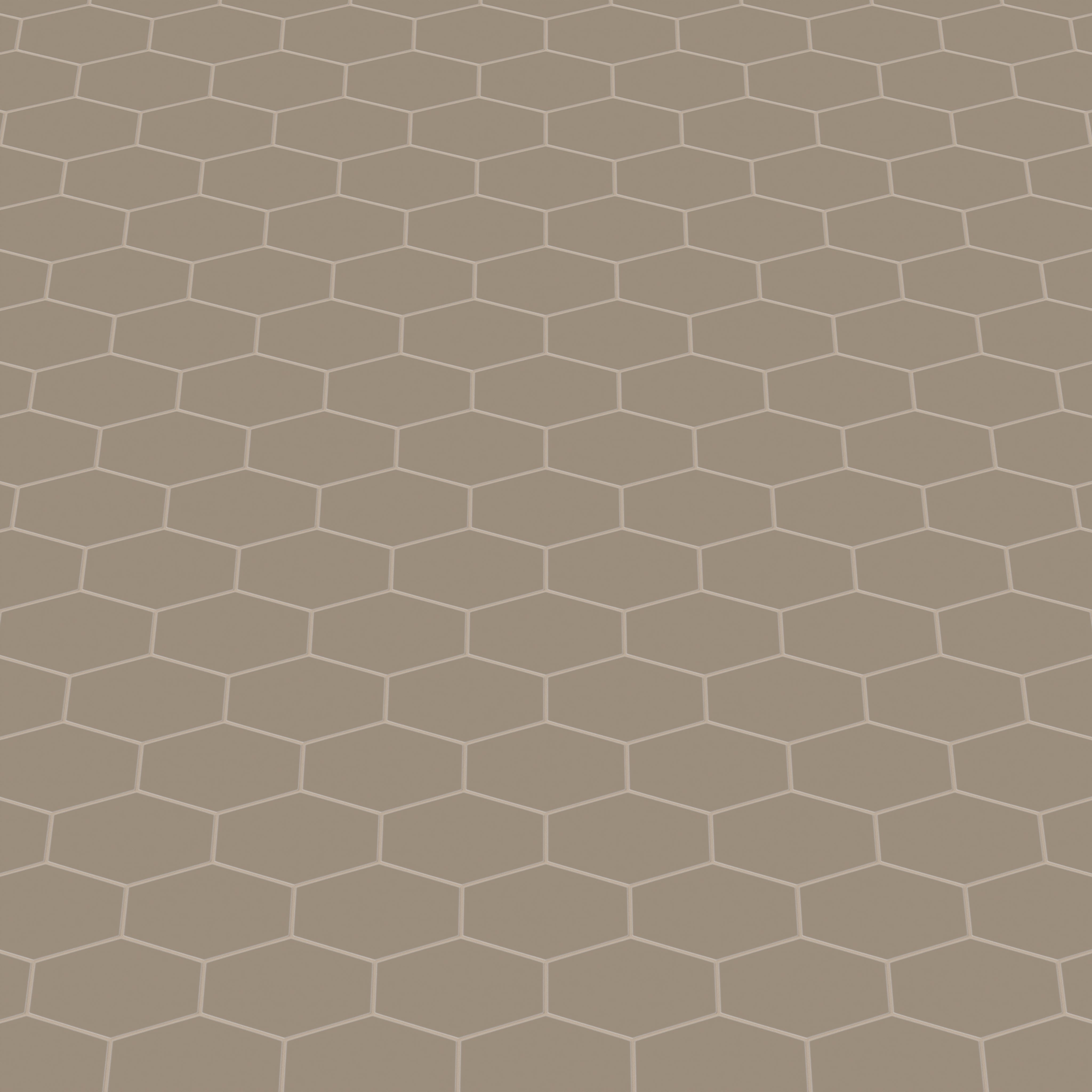 Elongated Hexagon Natural Press Ceramic Tile in Sawtooth Matte