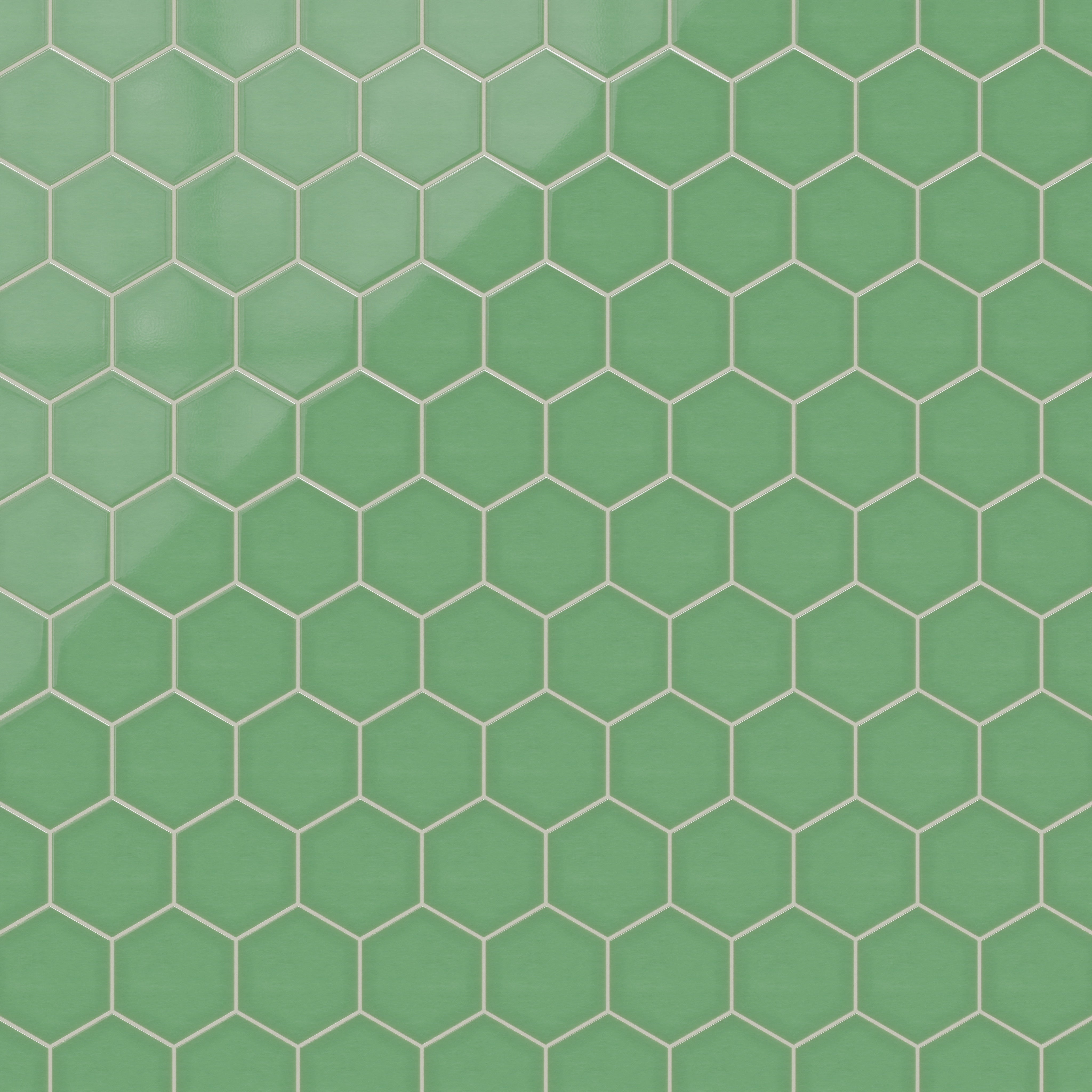 8" Hexagon Original Ceramic Tile in Sea Green Gloss