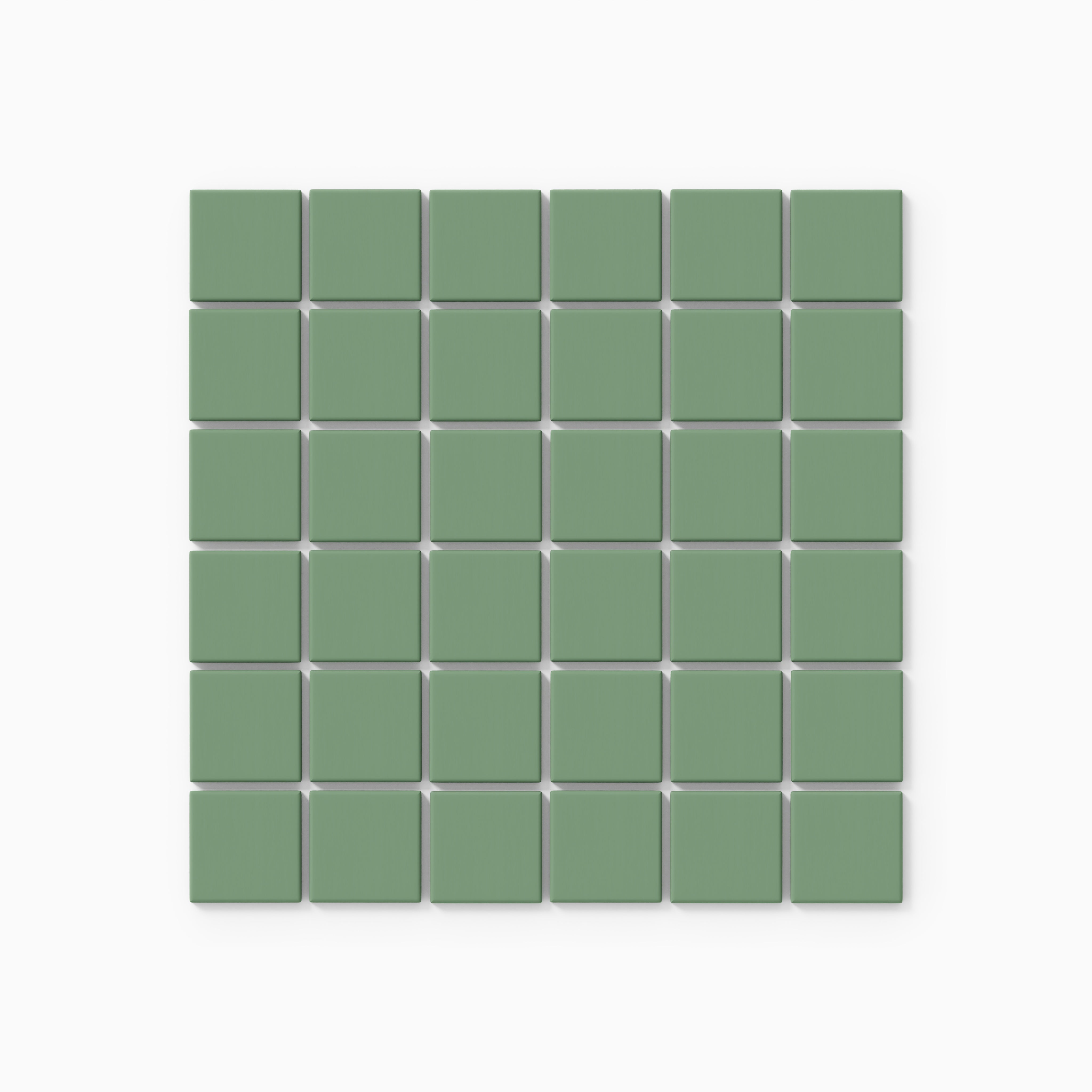 2x2 Straight Set Sheeted Original Ceramic Mosaic Tile in Sea Green Matte