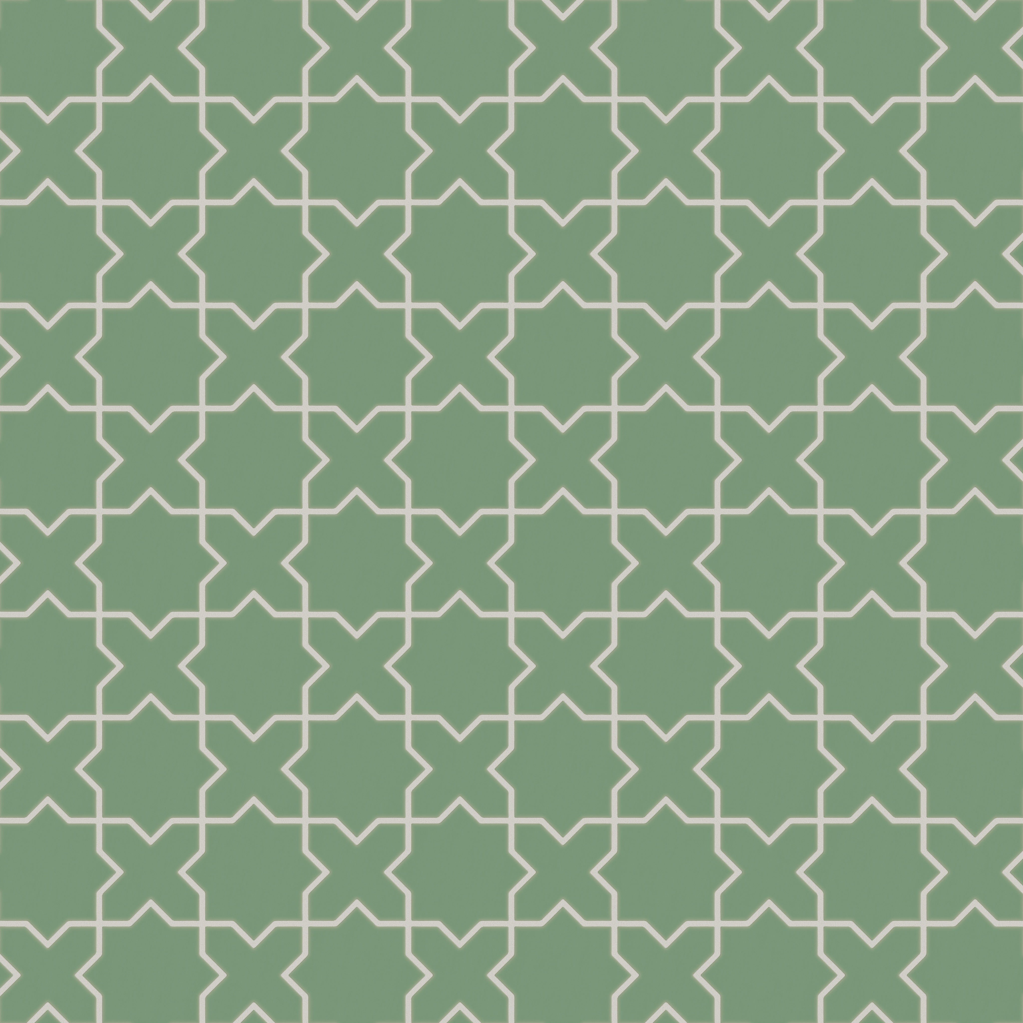 Mini Star & Cross Original Ceramic Tile in Sea Green Matte