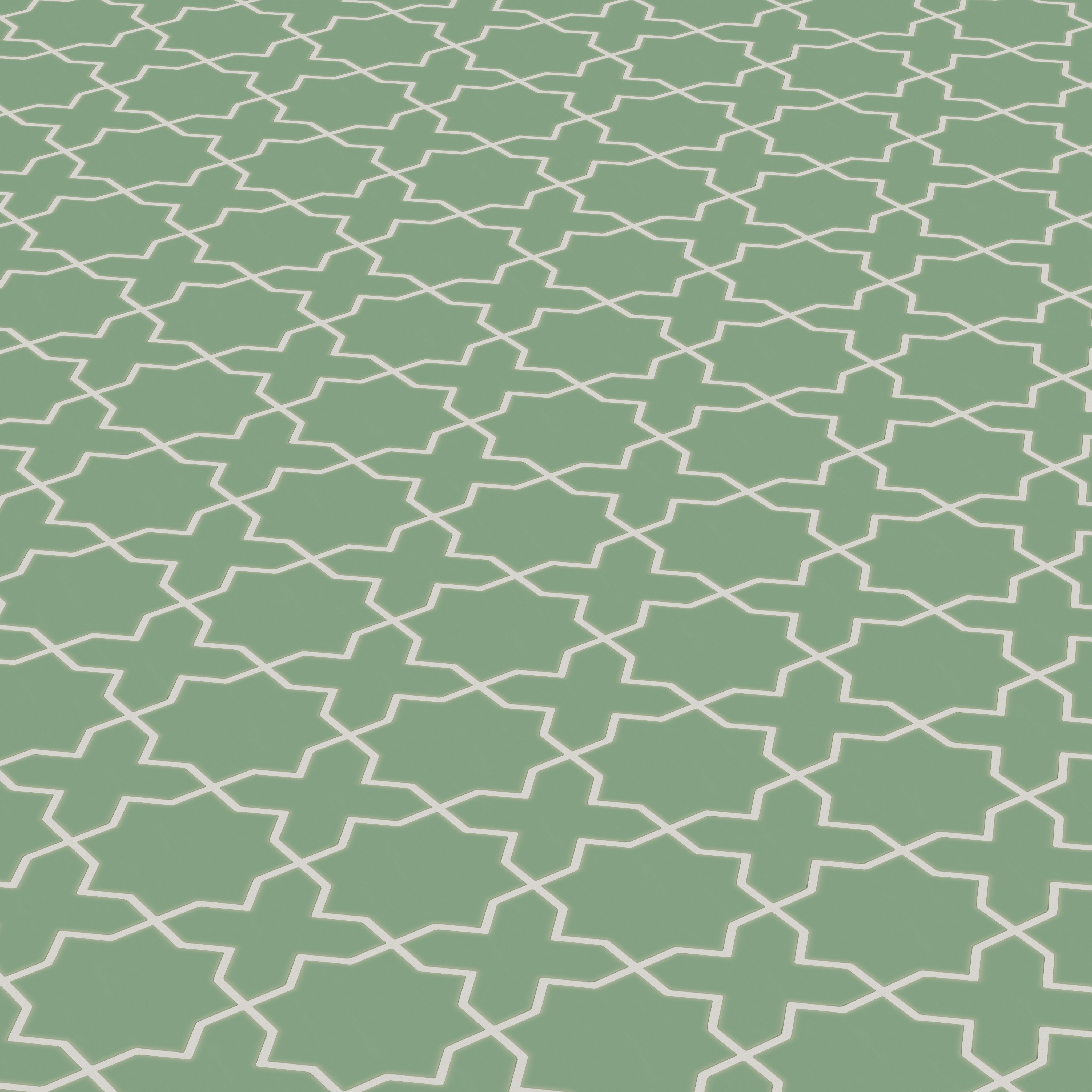 Mini Star & Cross Original Ceramic Tile in Sea Green Matte