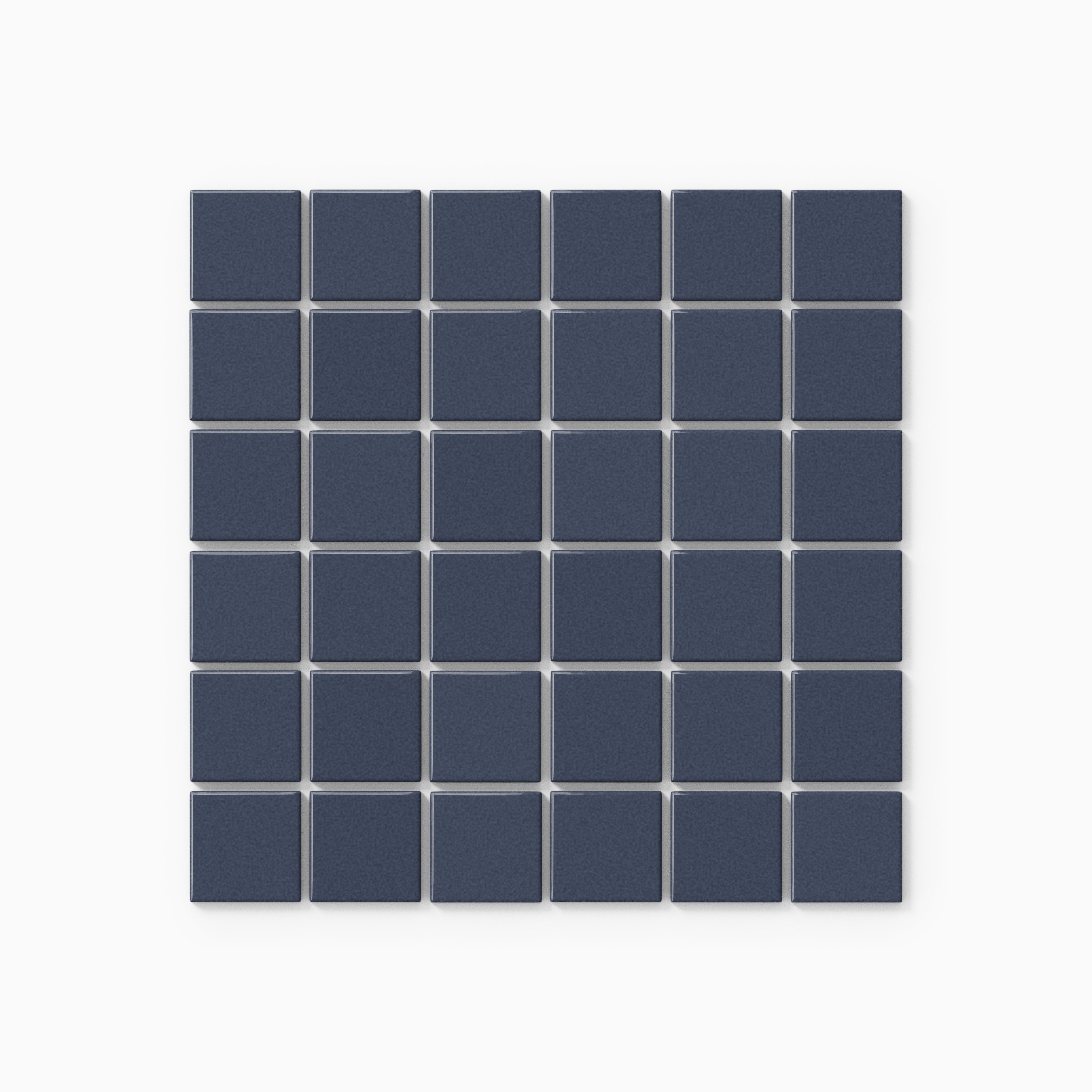 2x2 Straight Set Sheeted Original Ceramic Mosaic Tile in Slate Blue Gloss