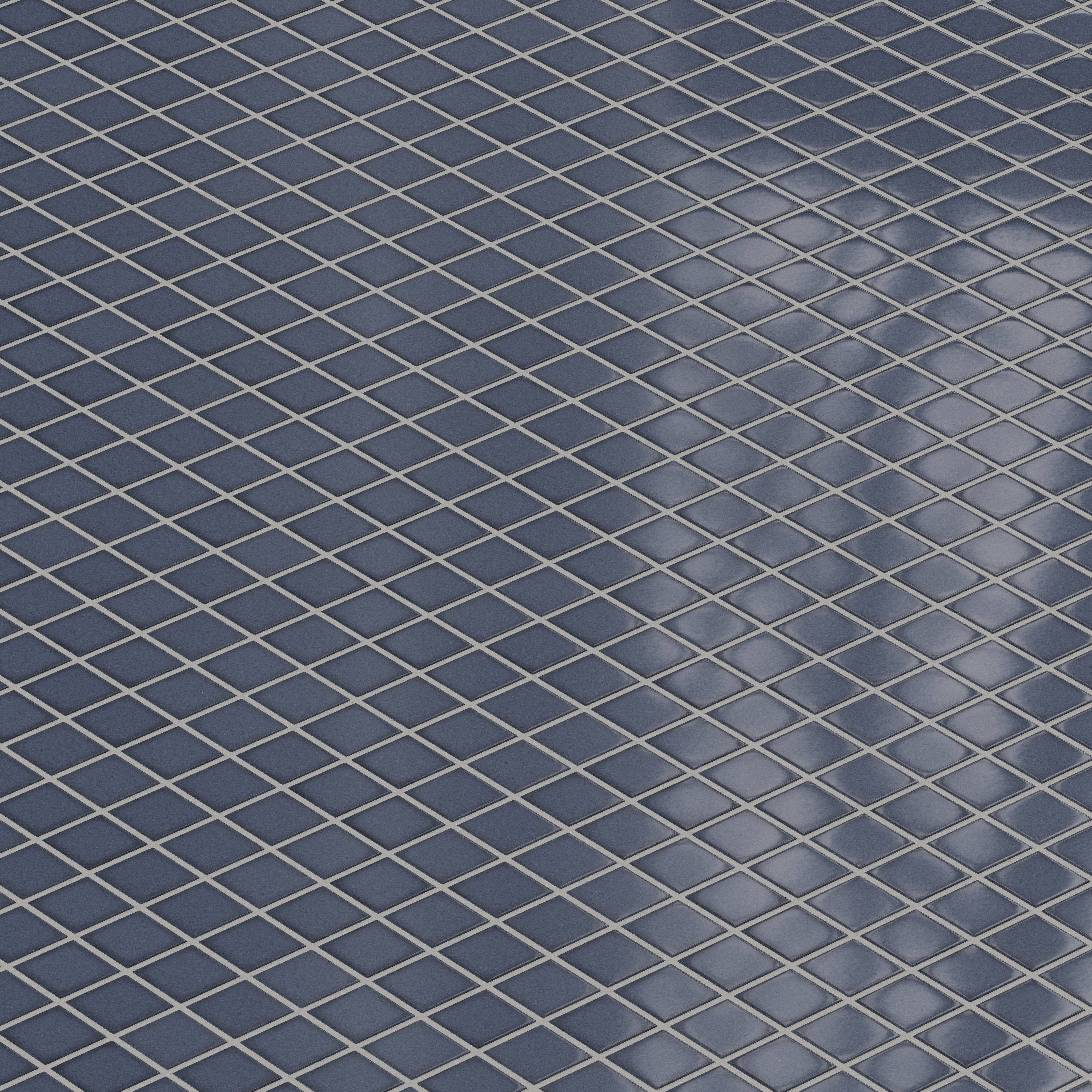 2x2 Straight Set Sheeted Original Ceramic Mosaic Tile in Slate Blue Gloss