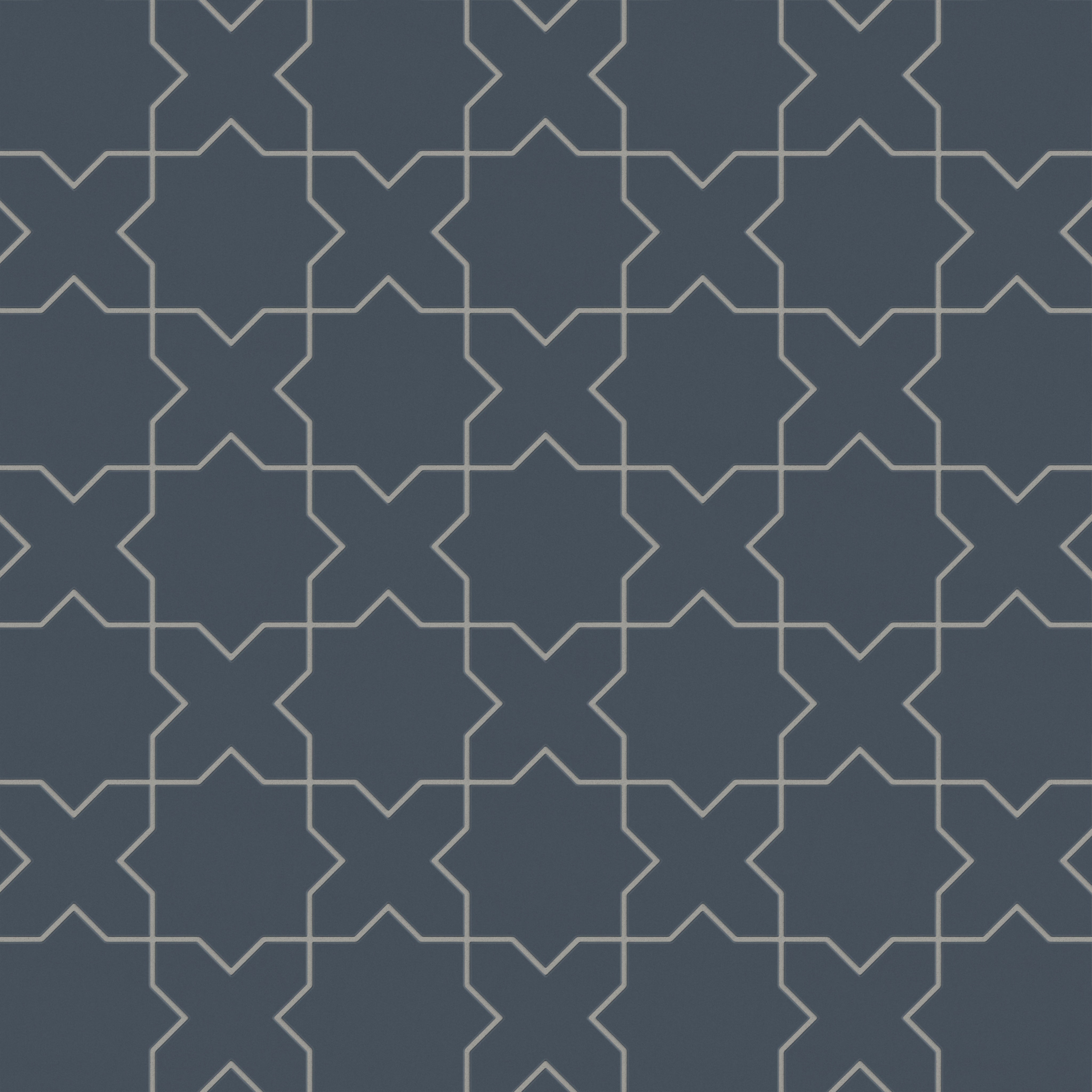 Star & Cross Original Ceramic Tile in Slate Blue Matte