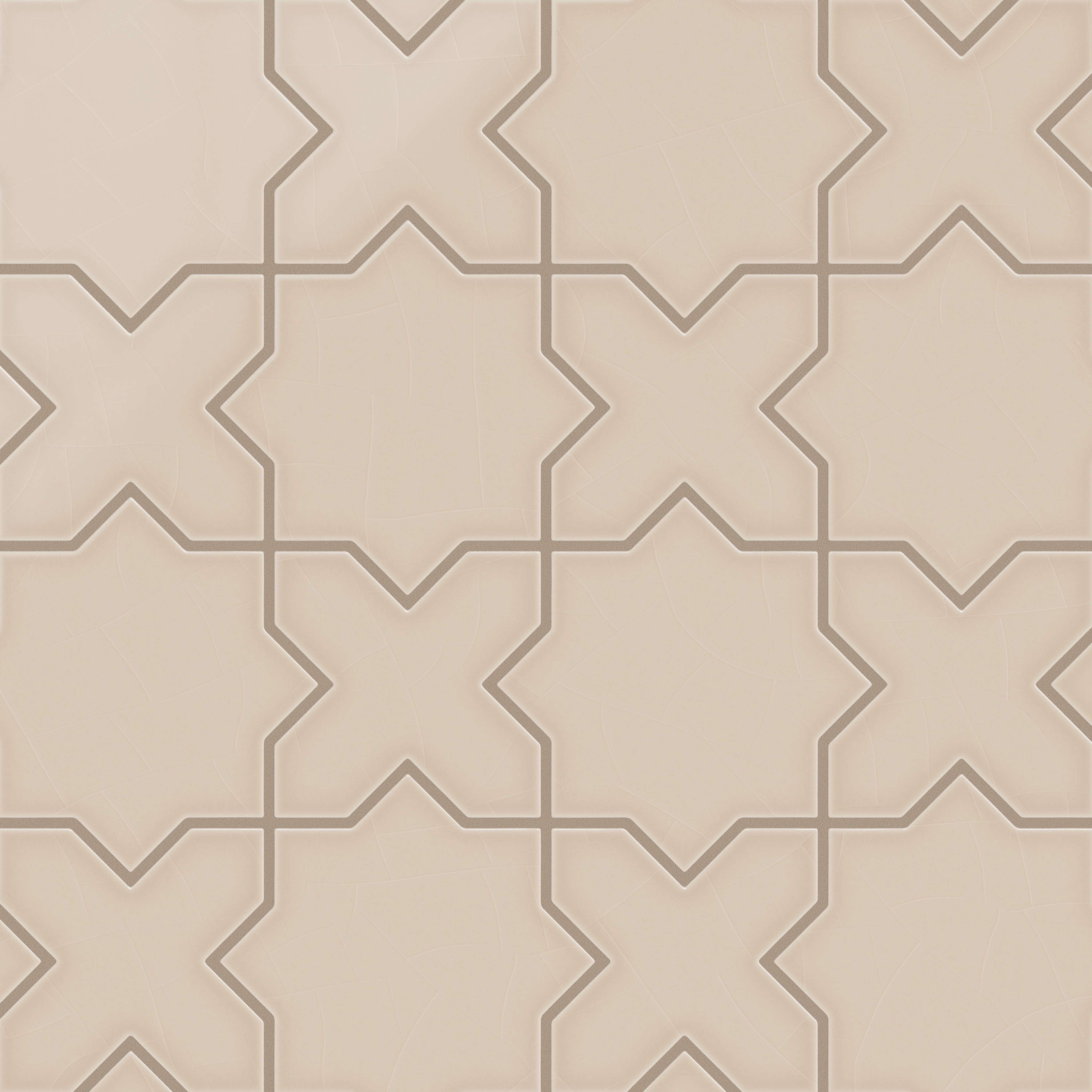 Star & Cross Original Ceramic Tile in Sweet Pea Gloss