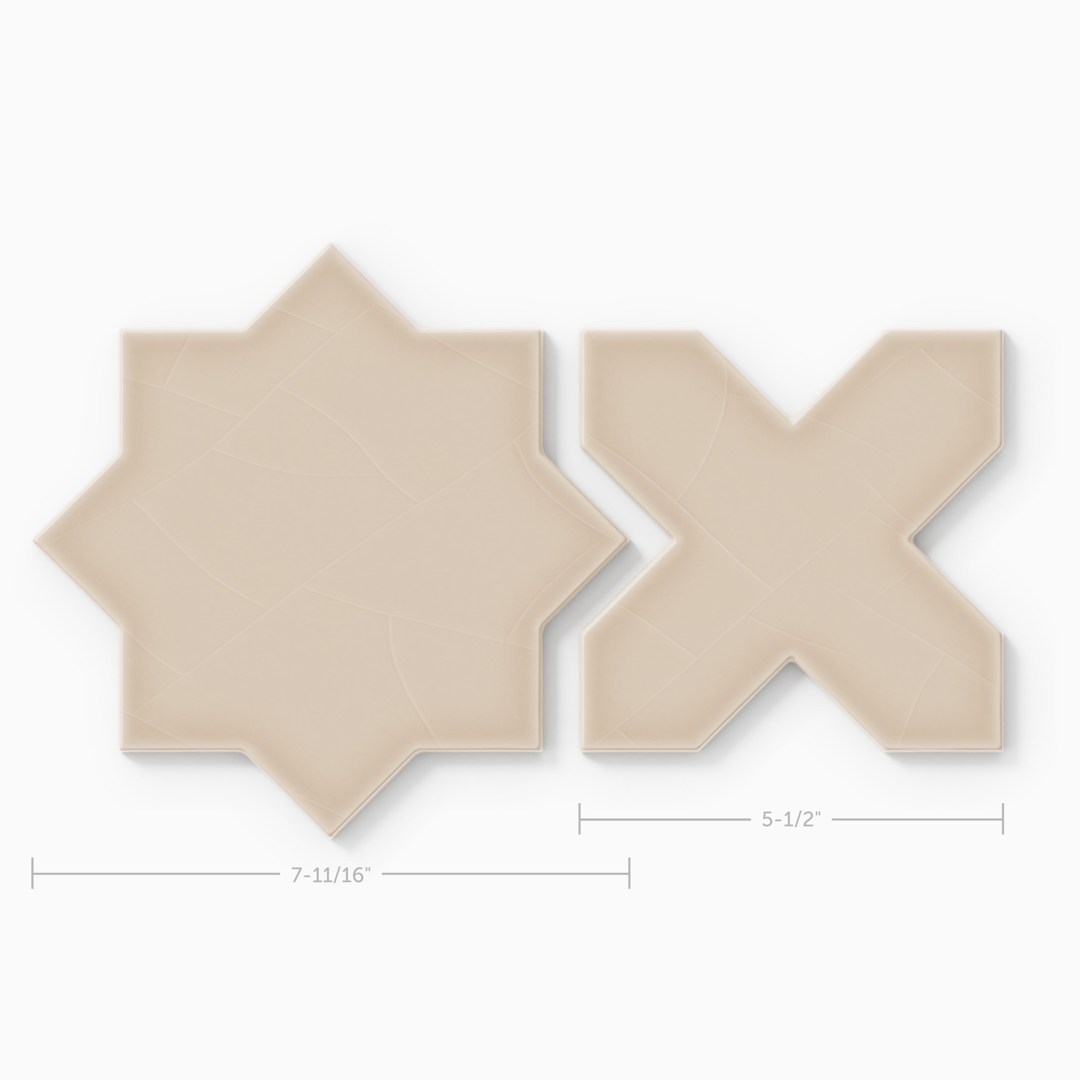 Star & Cross Original Ceramic Tile in Sweet Pea Gloss