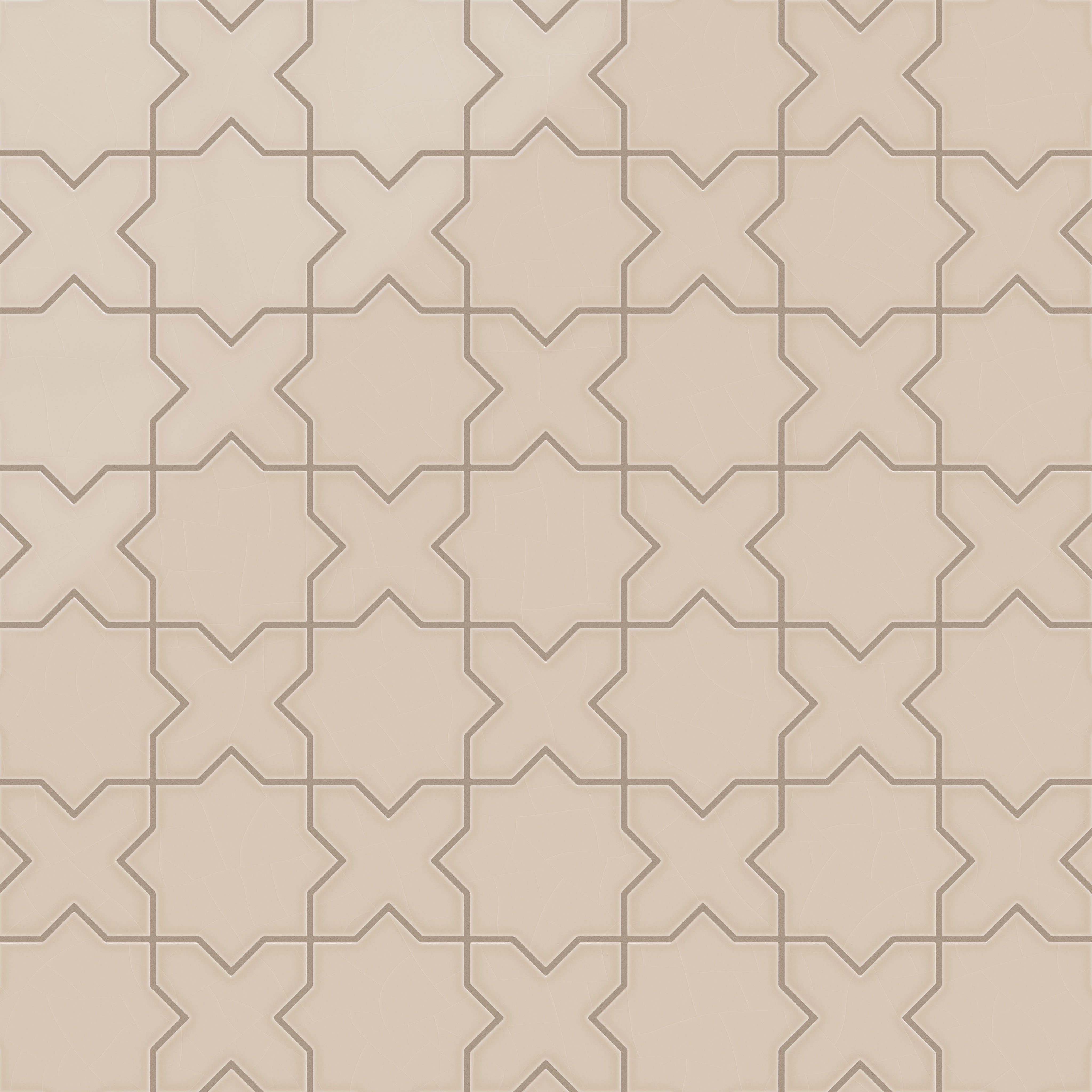 Star & Cross Original Ceramic Tile in Sweet Pea Gloss
