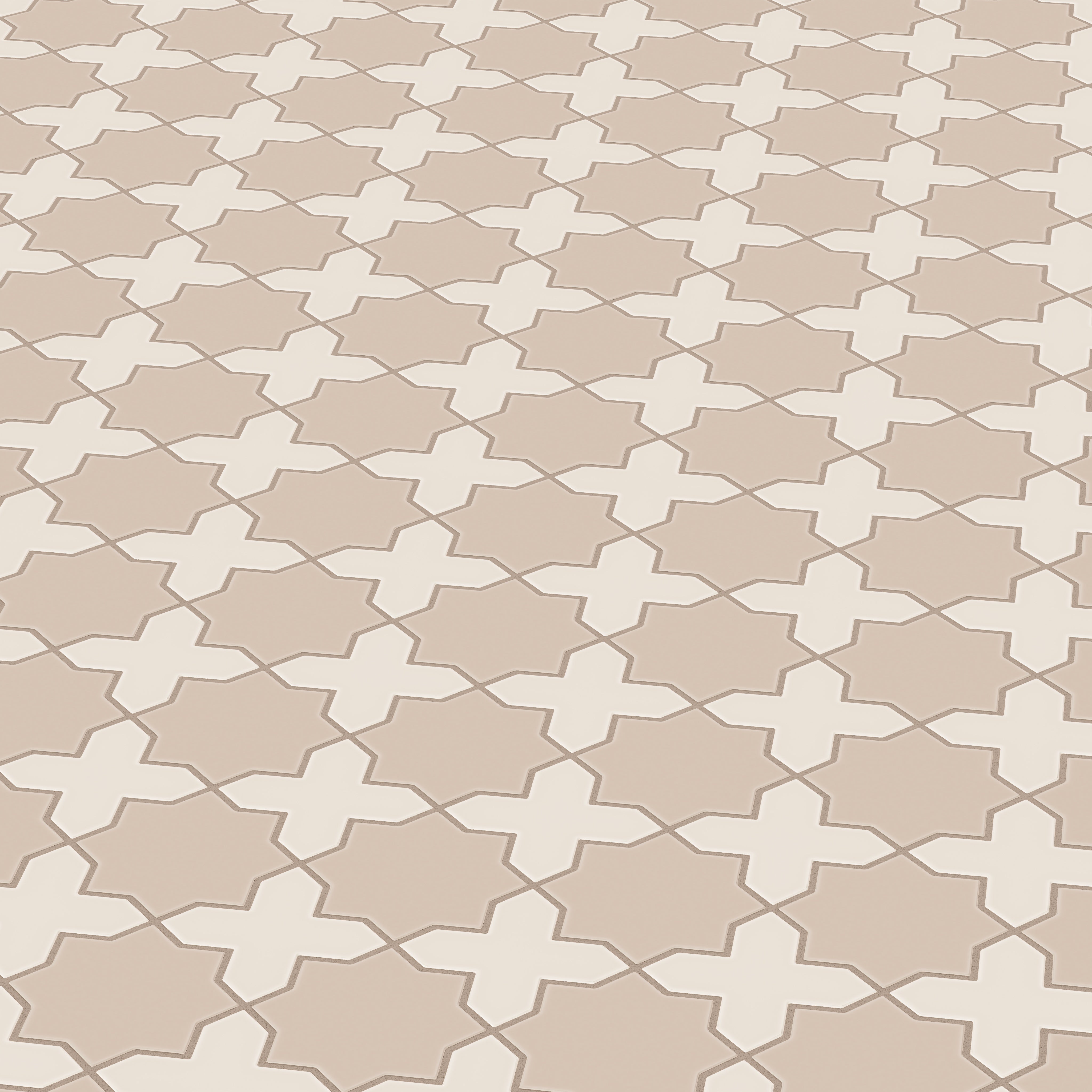 Mini Star & Cross Original Ceramic Tile in Sweet Pea Matte & Sand Dune Matte