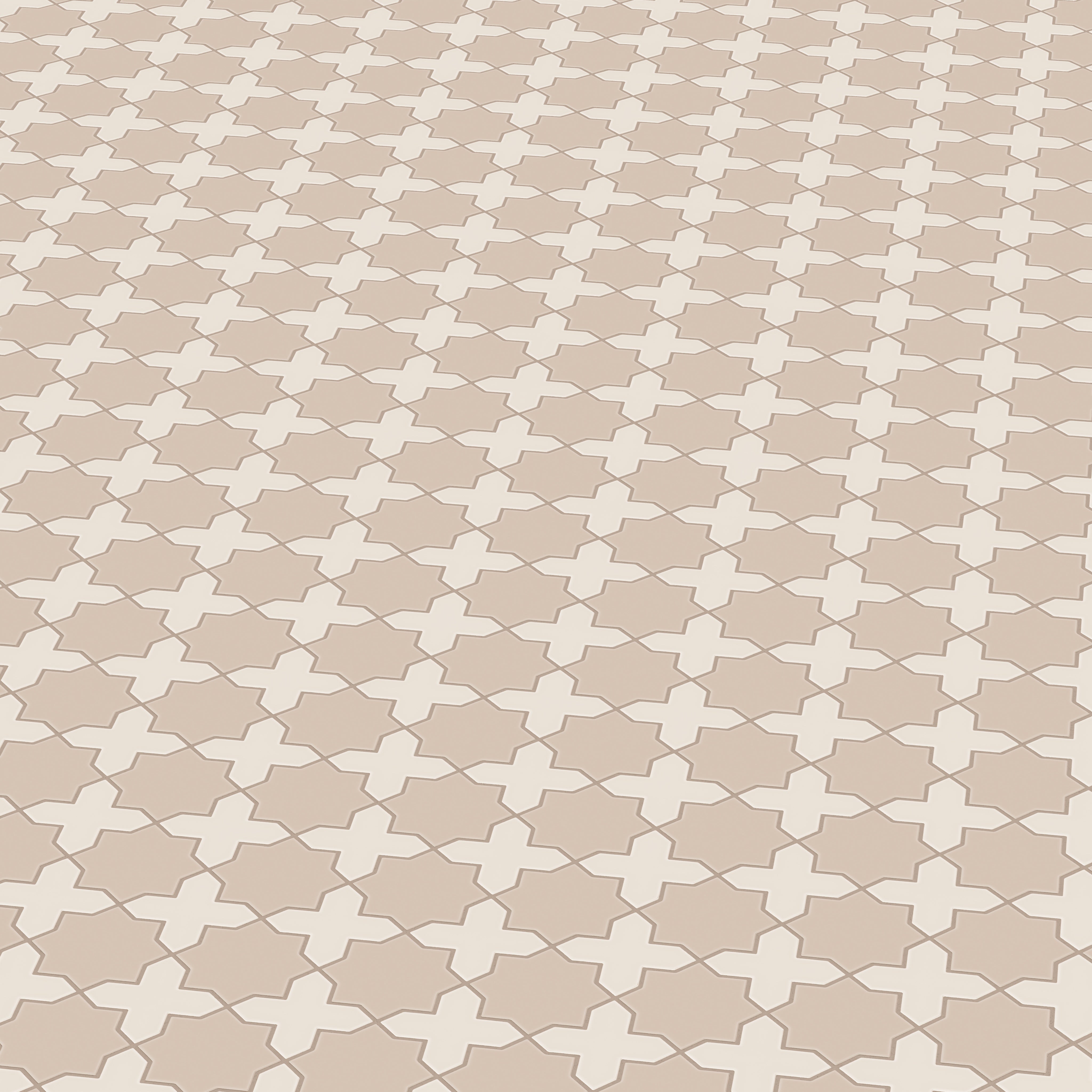 Mini Star & Cross Original Ceramic Tile in Sweet Pea Matte & Sand Dune Matte