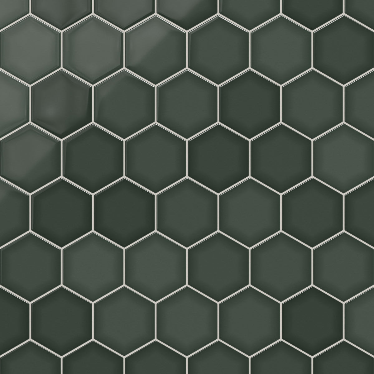 6" Hexagon Original Ceramic Tile in Tempest Gloss