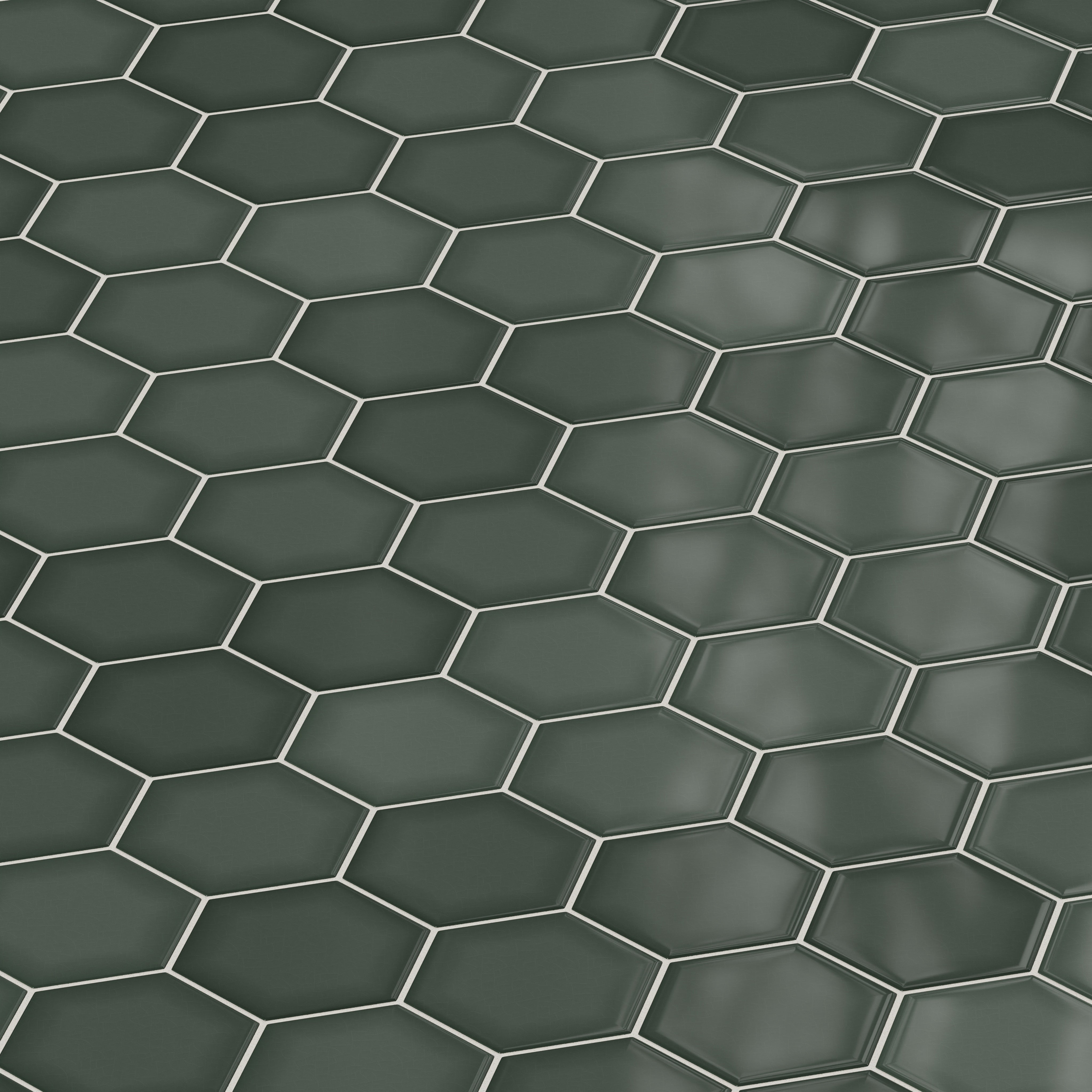 6" Hexagon Original Ceramic Tile in Tempest Gloss
