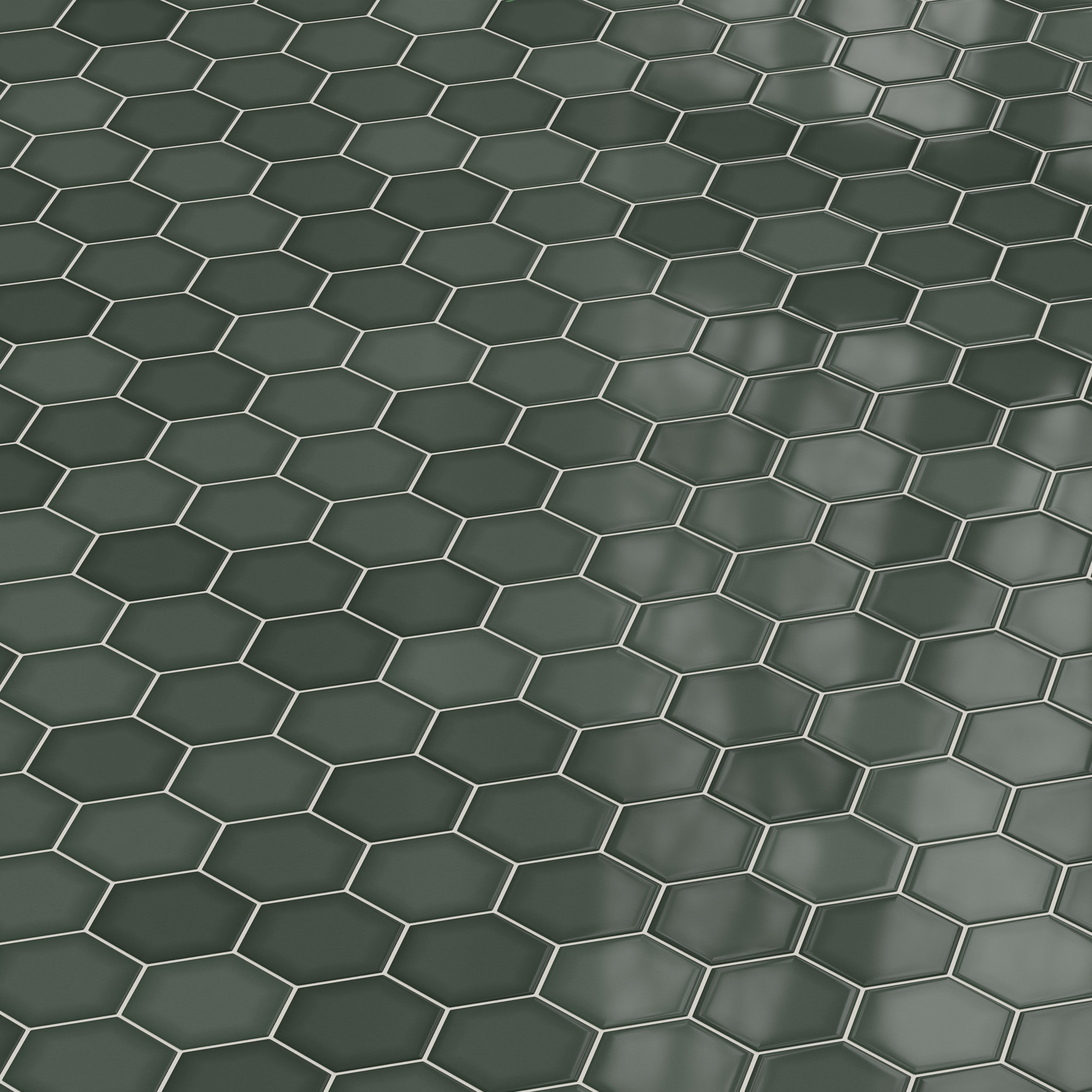6" Hexagon Original Ceramic Tile in Tempest Gloss