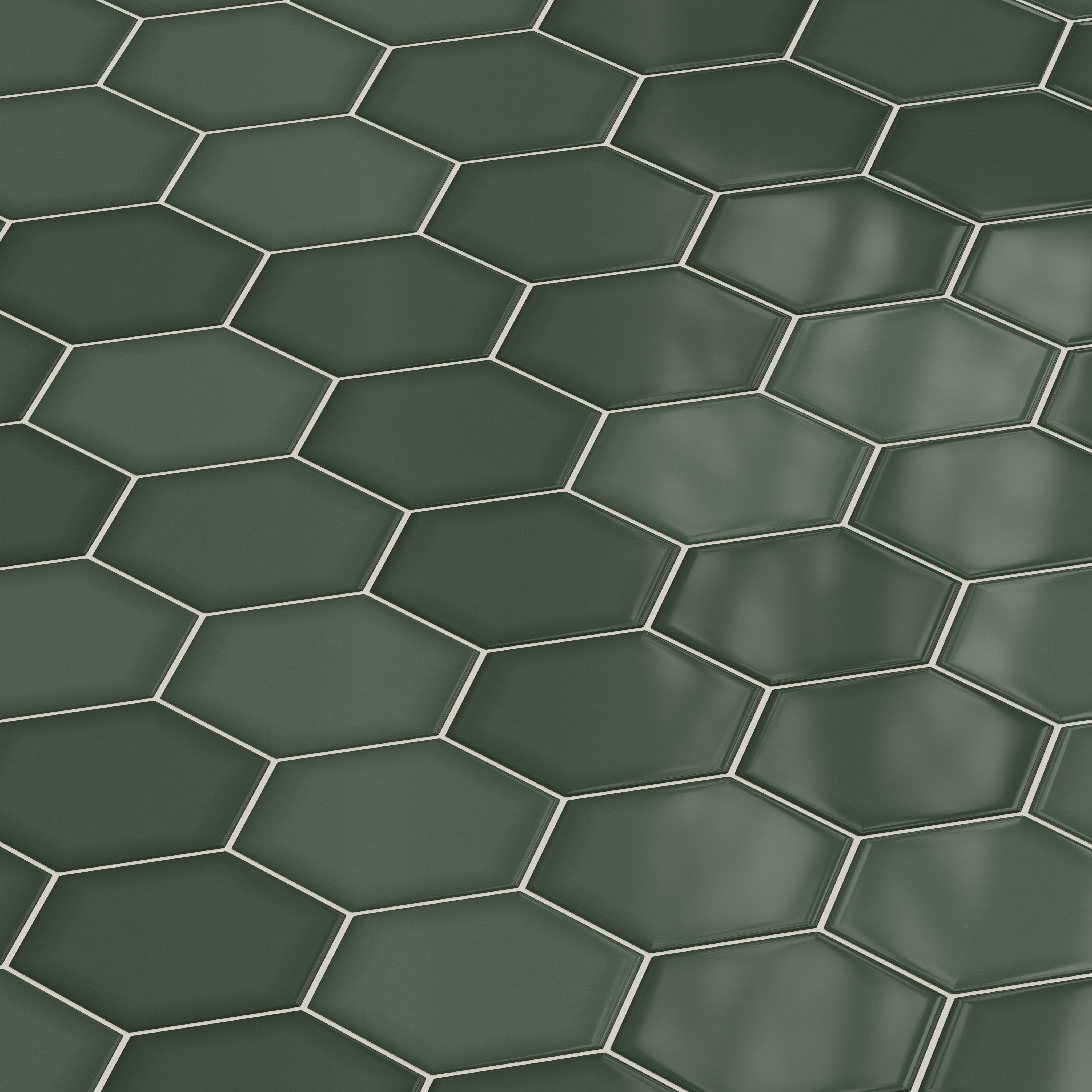 8" Hexagon Original Ceramic Tile in Tempest Gloss