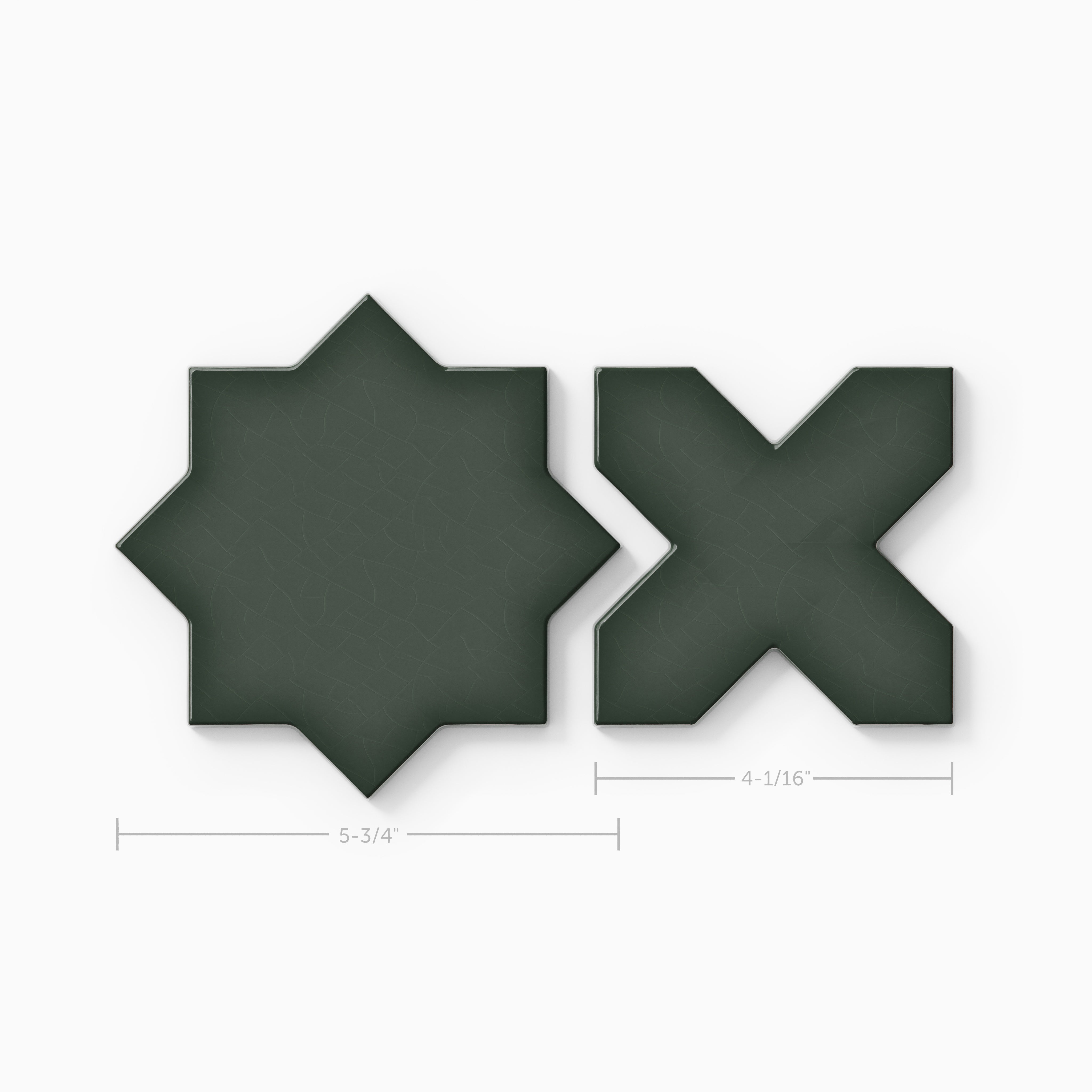 Mini Star & Cross Original Ceramic Tile in Tempest Matte